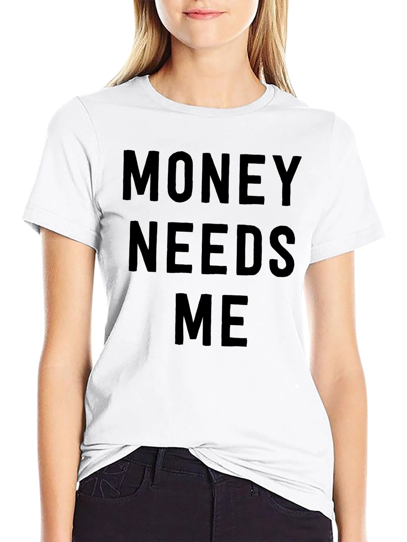 Money Needs Me Black Graphic Tee - Mens
