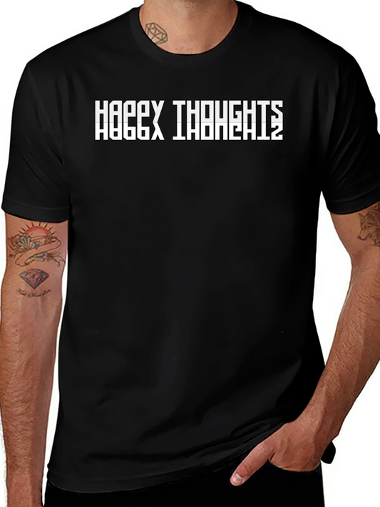 Happy Thoughts Graphic Tee - Black Short Sleeve