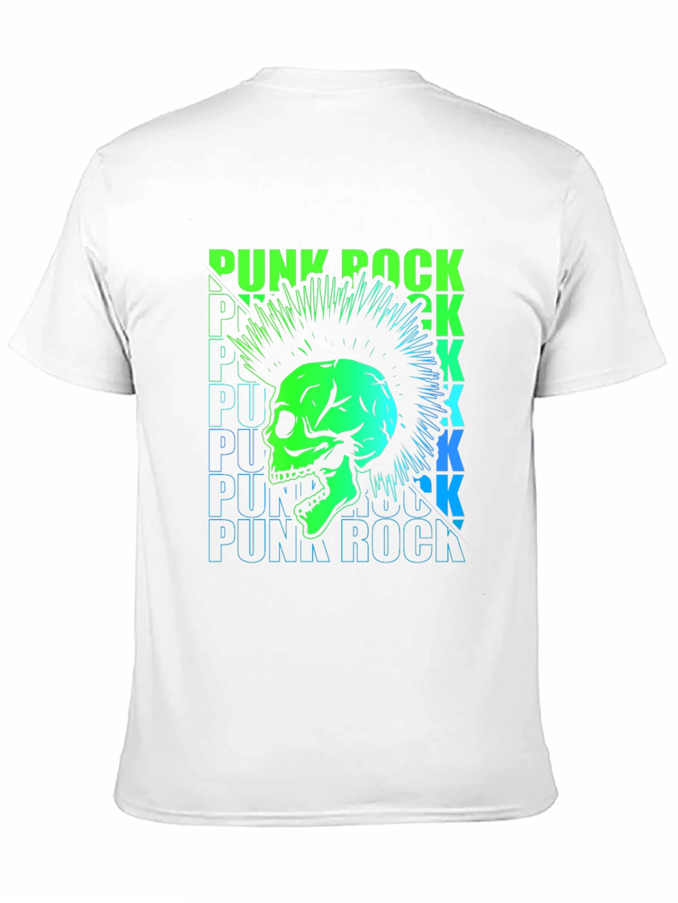 Punk Rock Skull Graphic Tee - Black