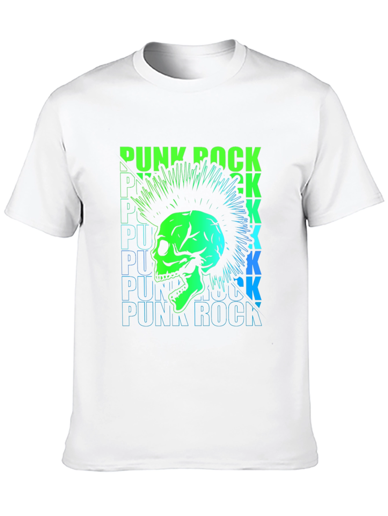 Punk Rock Skull Graphic Tee - Black