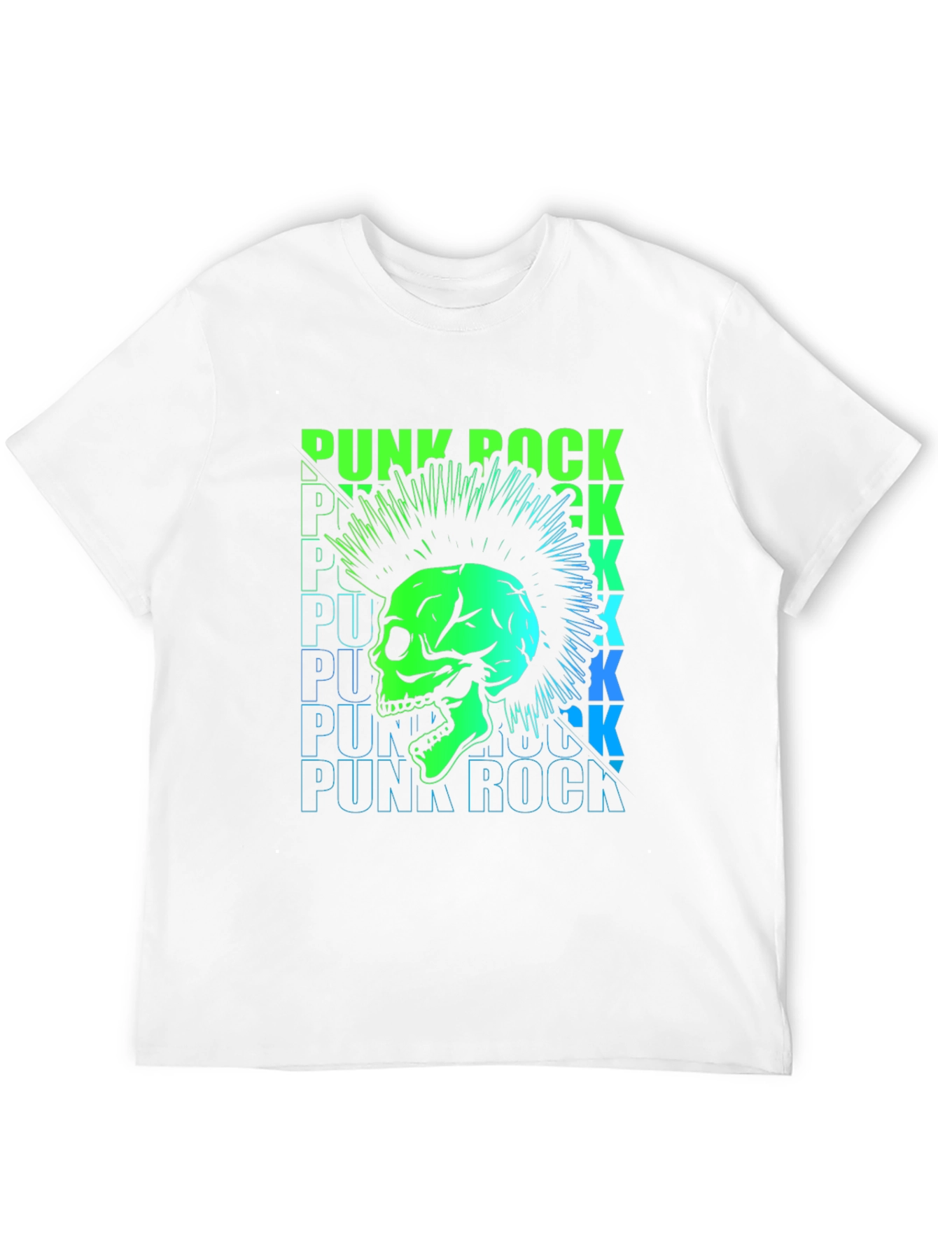 Punk Rock Skull Graphic Tee - Black