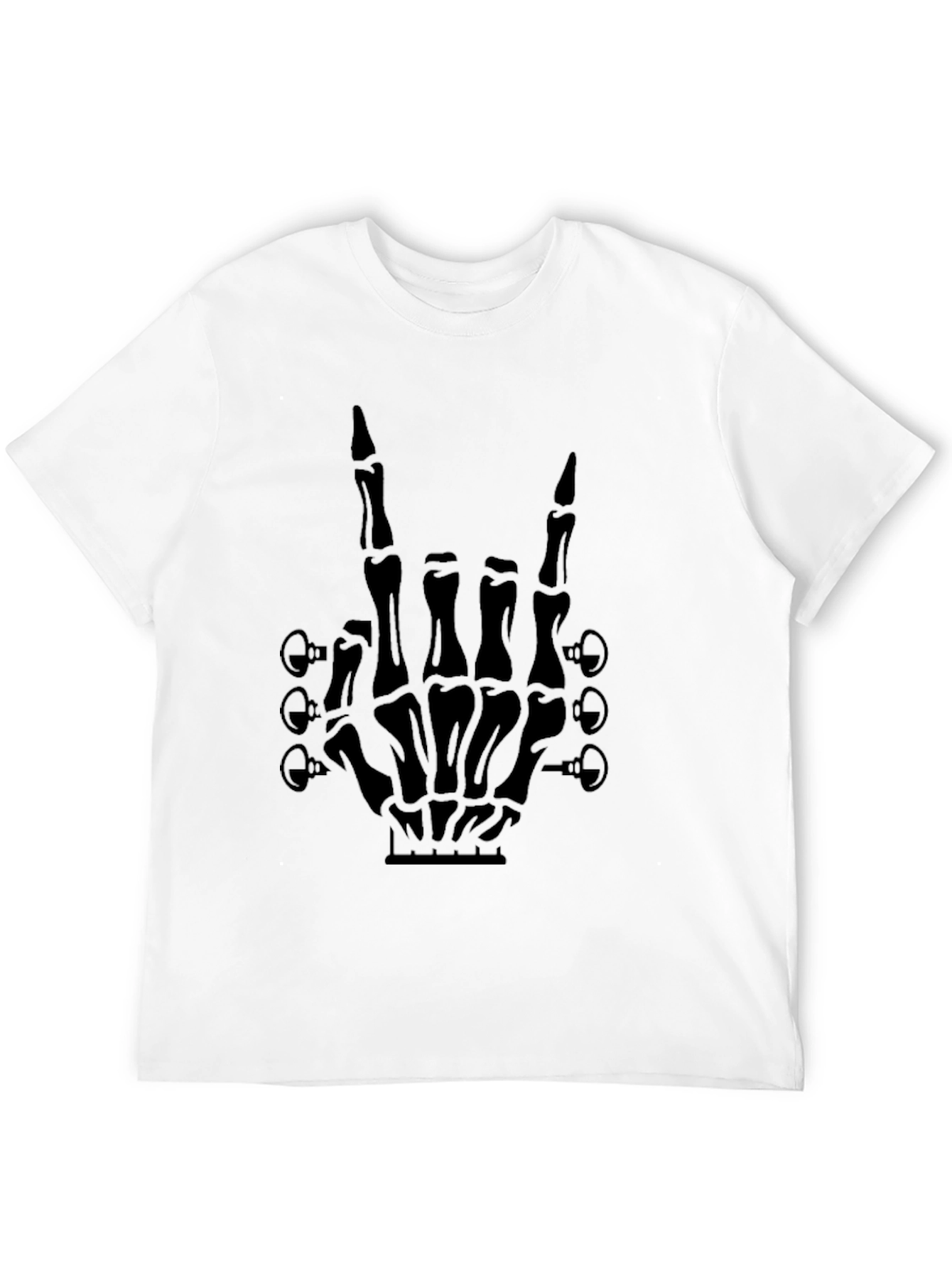 Rock On Skeleton Hand Guitar T-Shirt