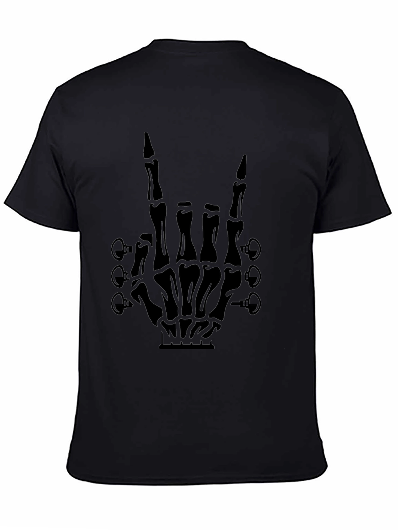 Rock On Skeleton Hand Guitar T-Shirt