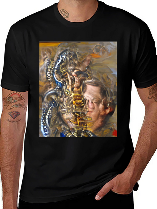 Surreal Graphic Print Black T-Shirt