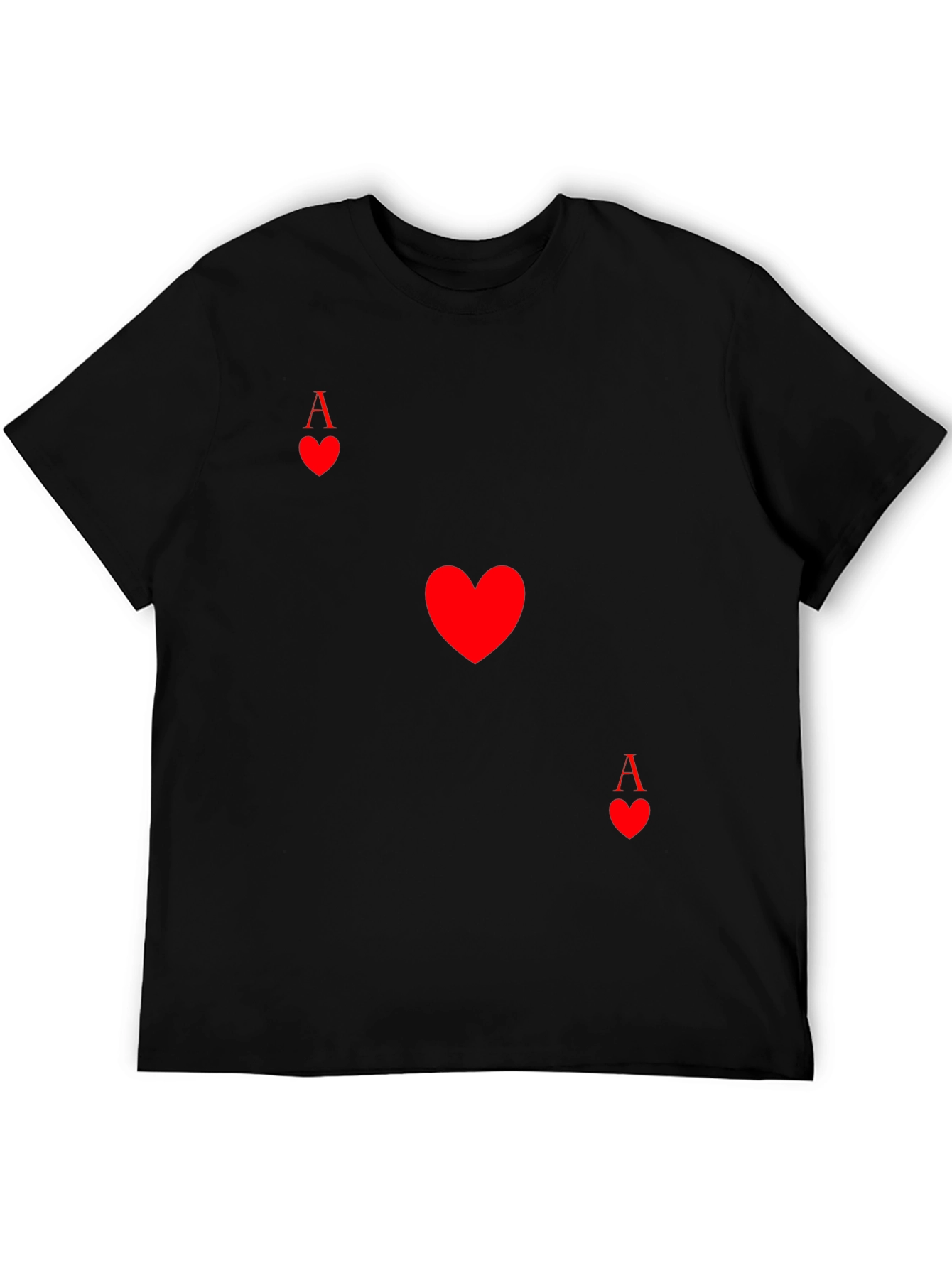 Ace of Hearts Graphic Tee - Black Casual Shirt