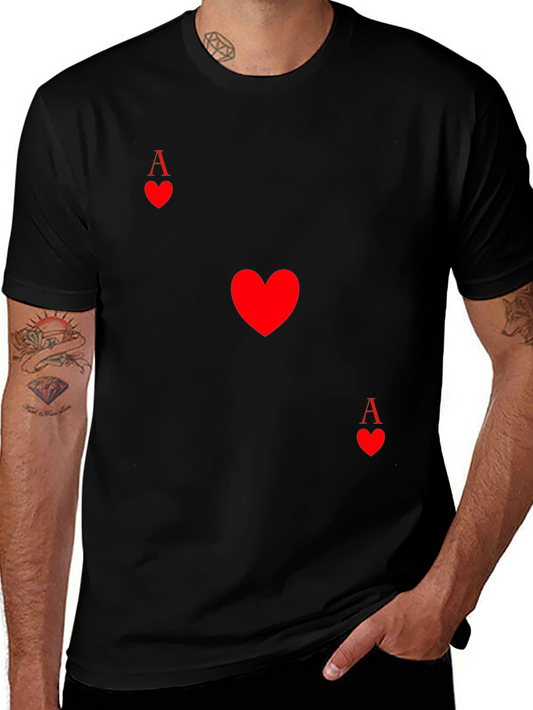 Ace of Hearts Graphic Tee - Black Casual Shirt