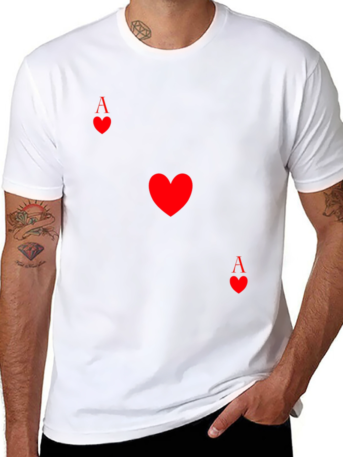 Ace of Hearts Graphic Tee - Black Casual Shirt