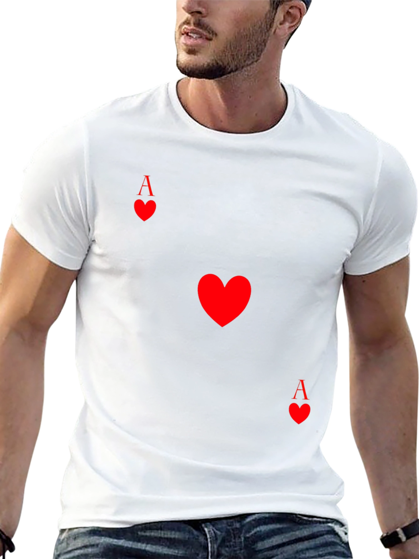 Ace of Hearts Graphic Tee - Black Casual Shirt