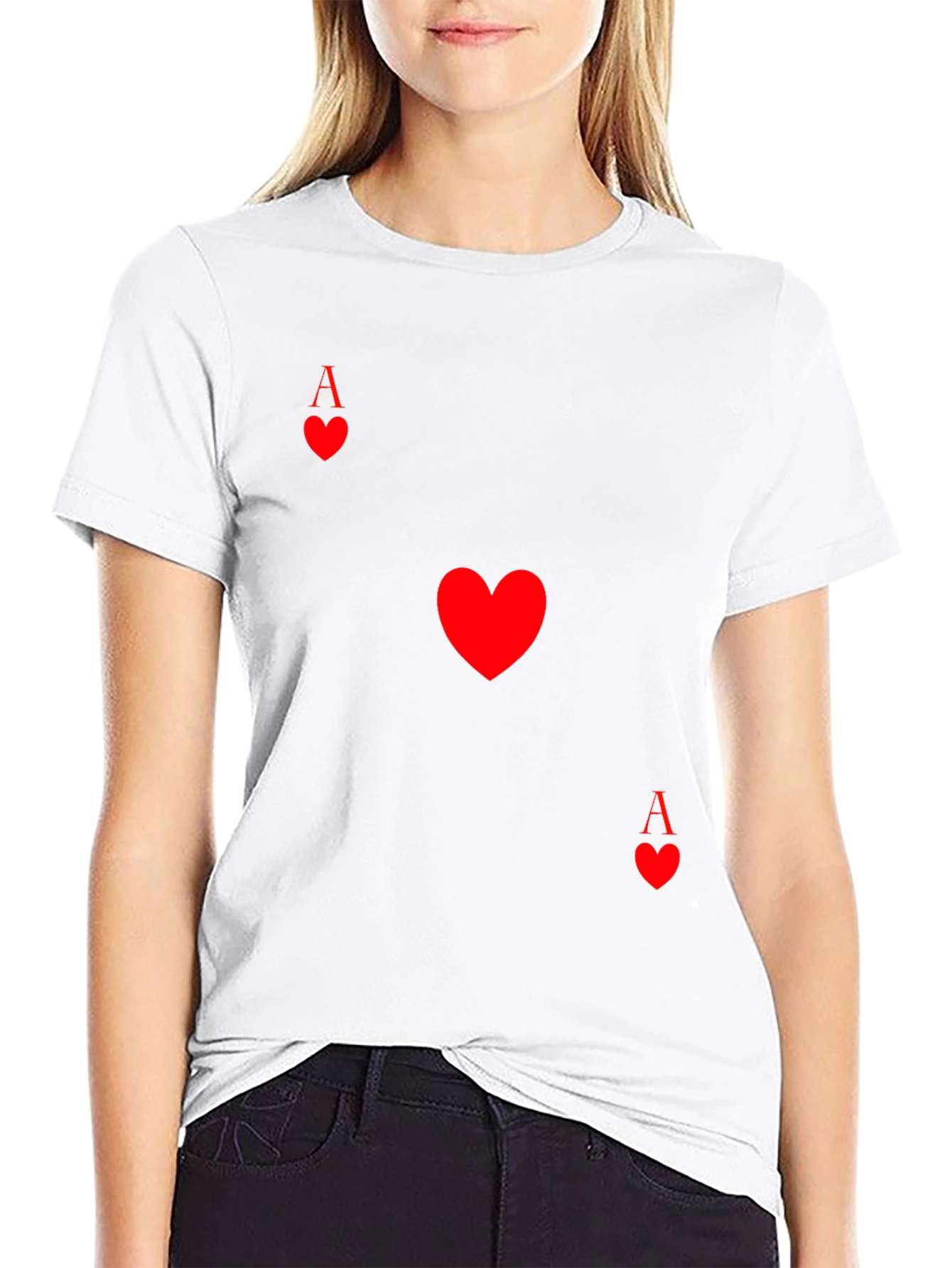 Ace of Hearts Graphic Tee - Black Casual Shirt