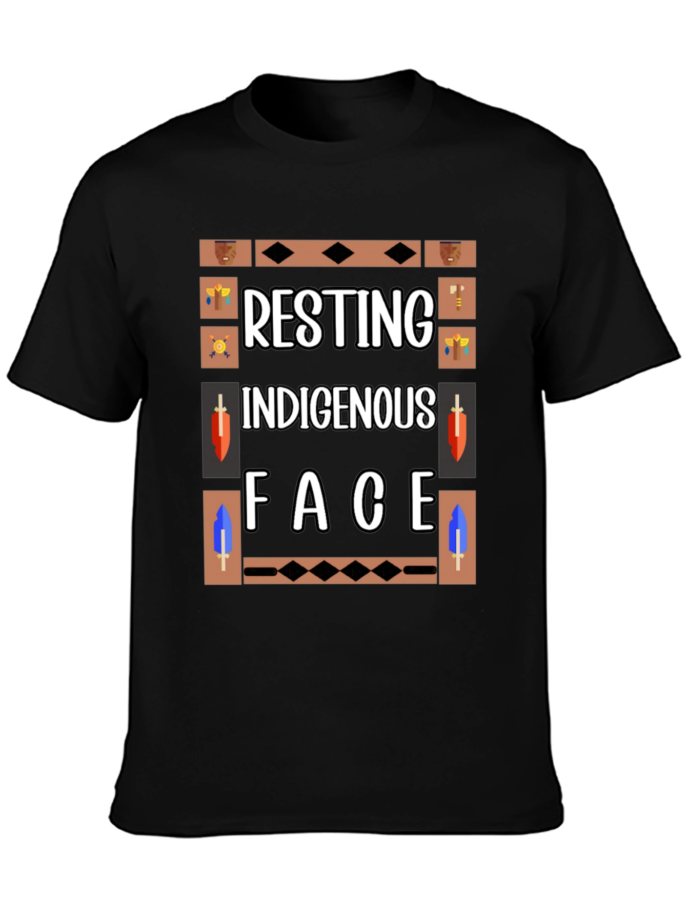 Resting Indigenous Face Graphic T-Shirt