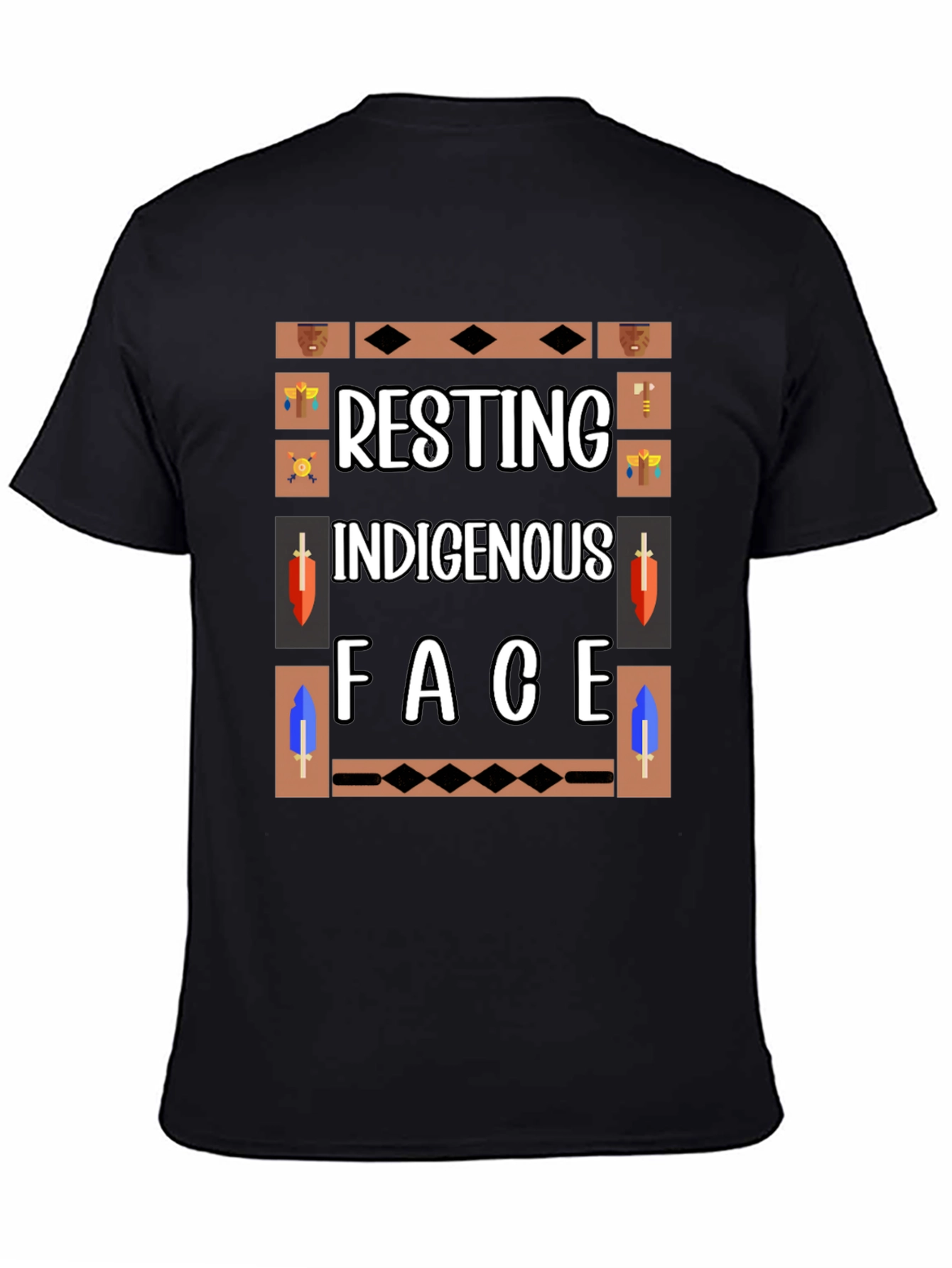 Resting Indigenous Face Graphic T-Shirt