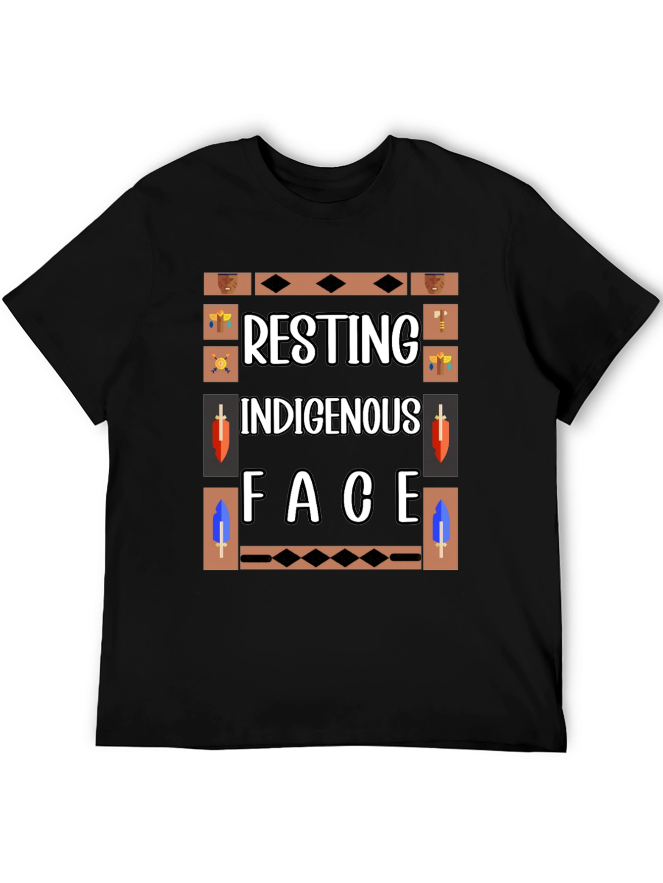 Resting Indigenous Face Graphic T-Shirt