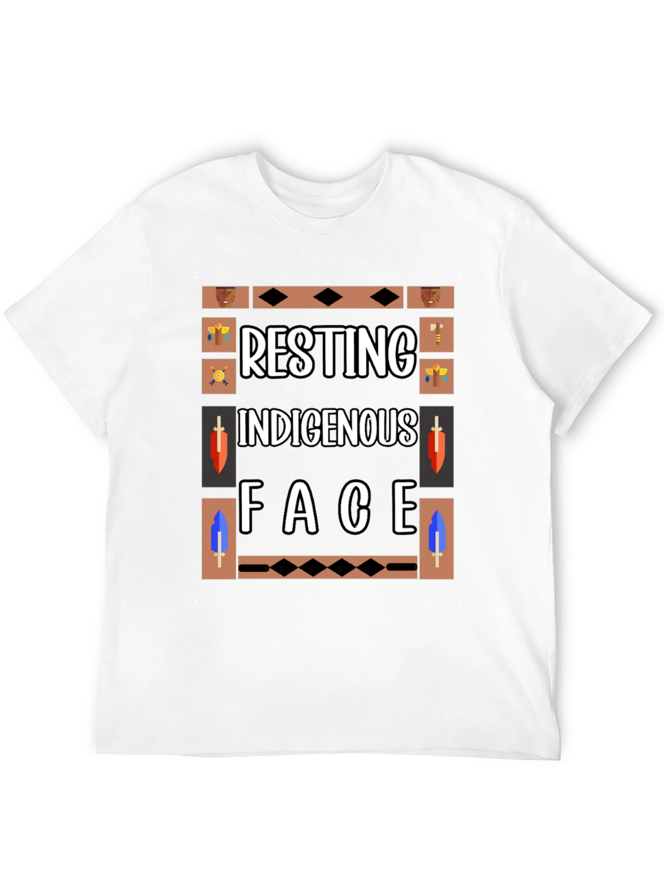 Resting Indigenous Face Graphic T-Shirt