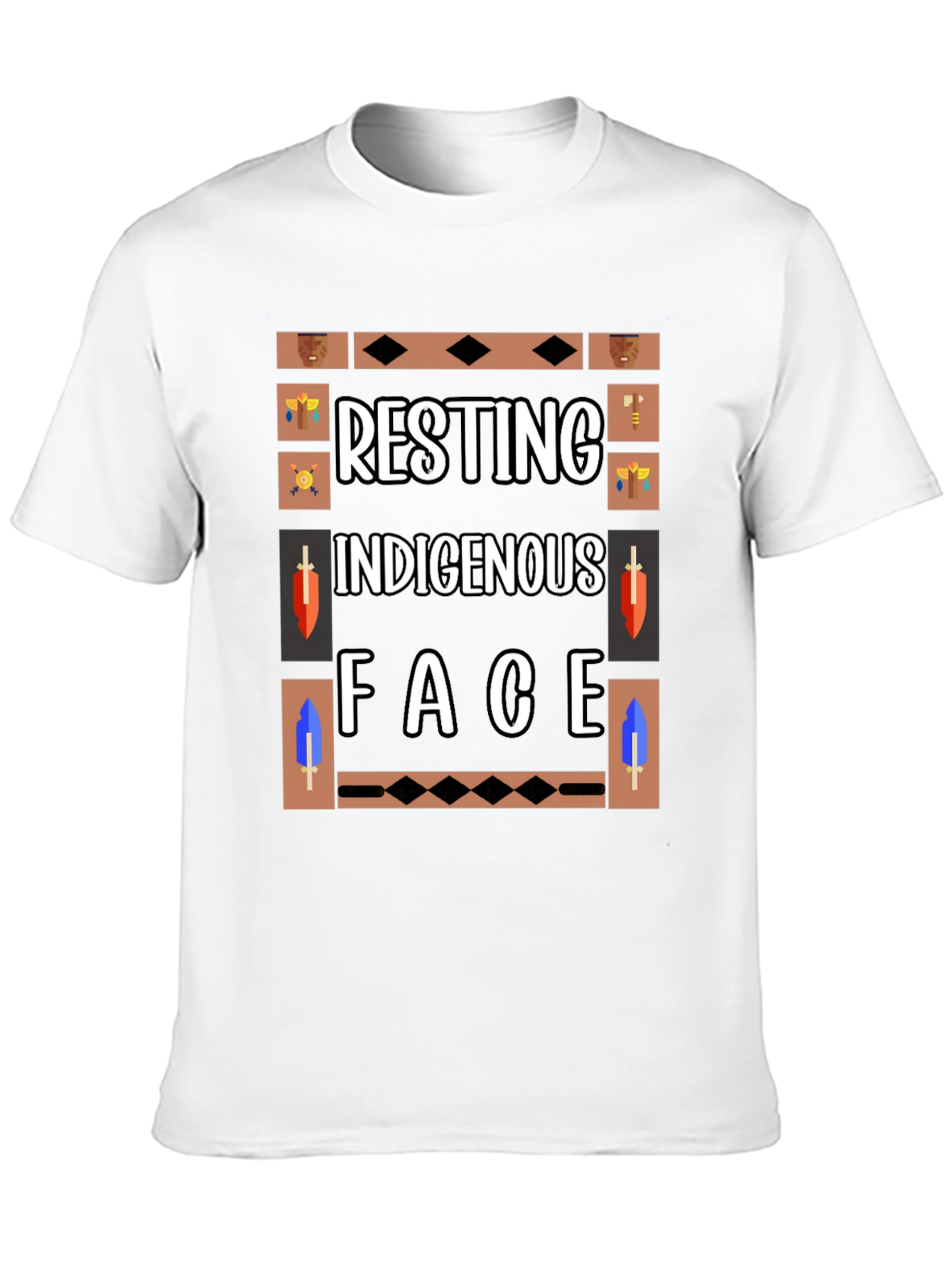 Resting Indigenous Face Graphic T-Shirt