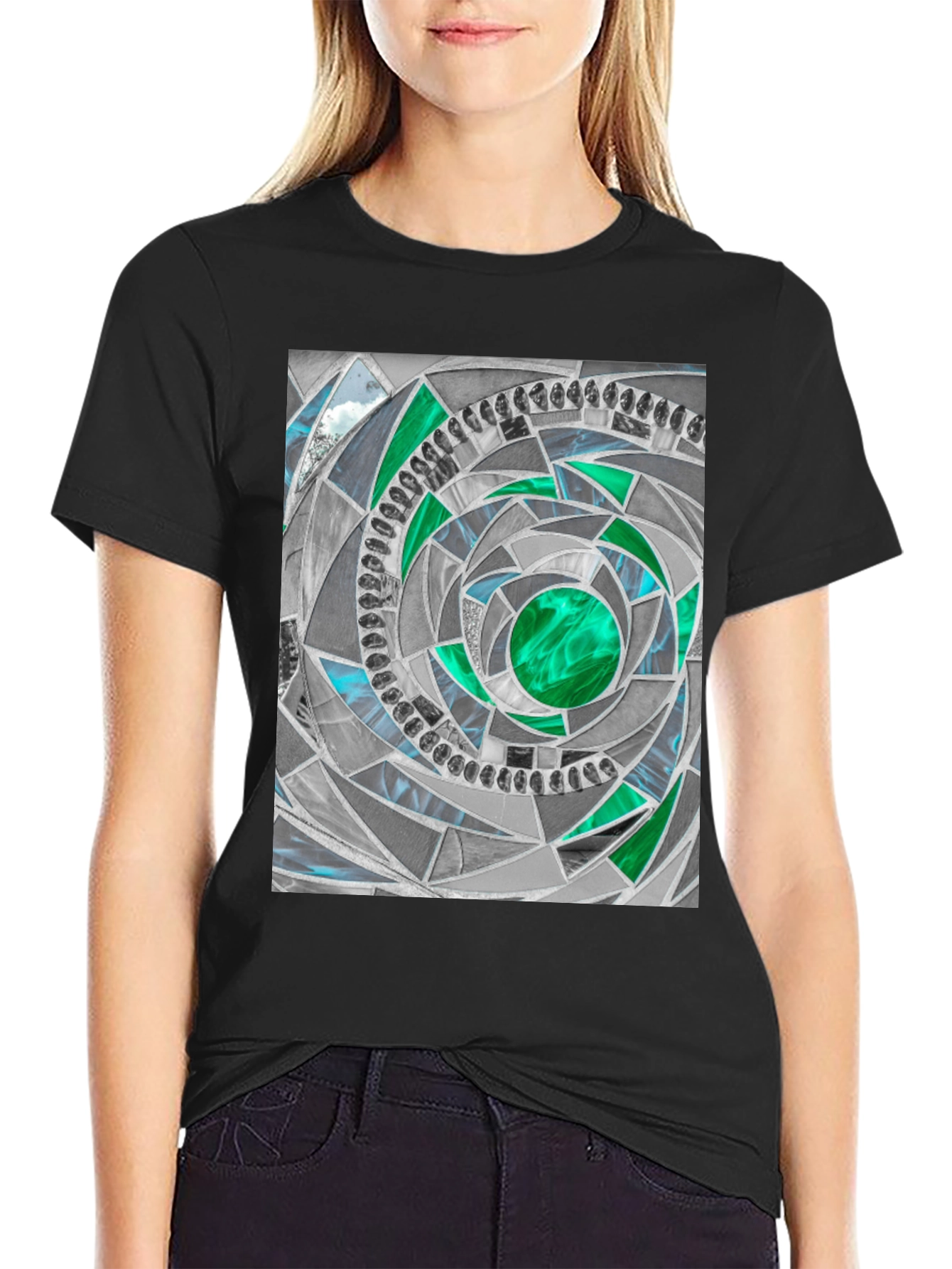 Geometric Mosaic T-Shirt - Abstract Art Tee