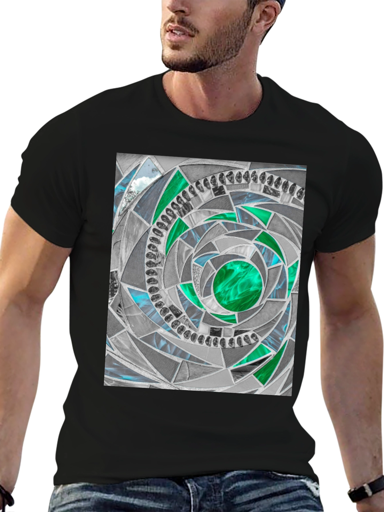 Geometric Mosaic T-Shirt - Abstract Art Tee