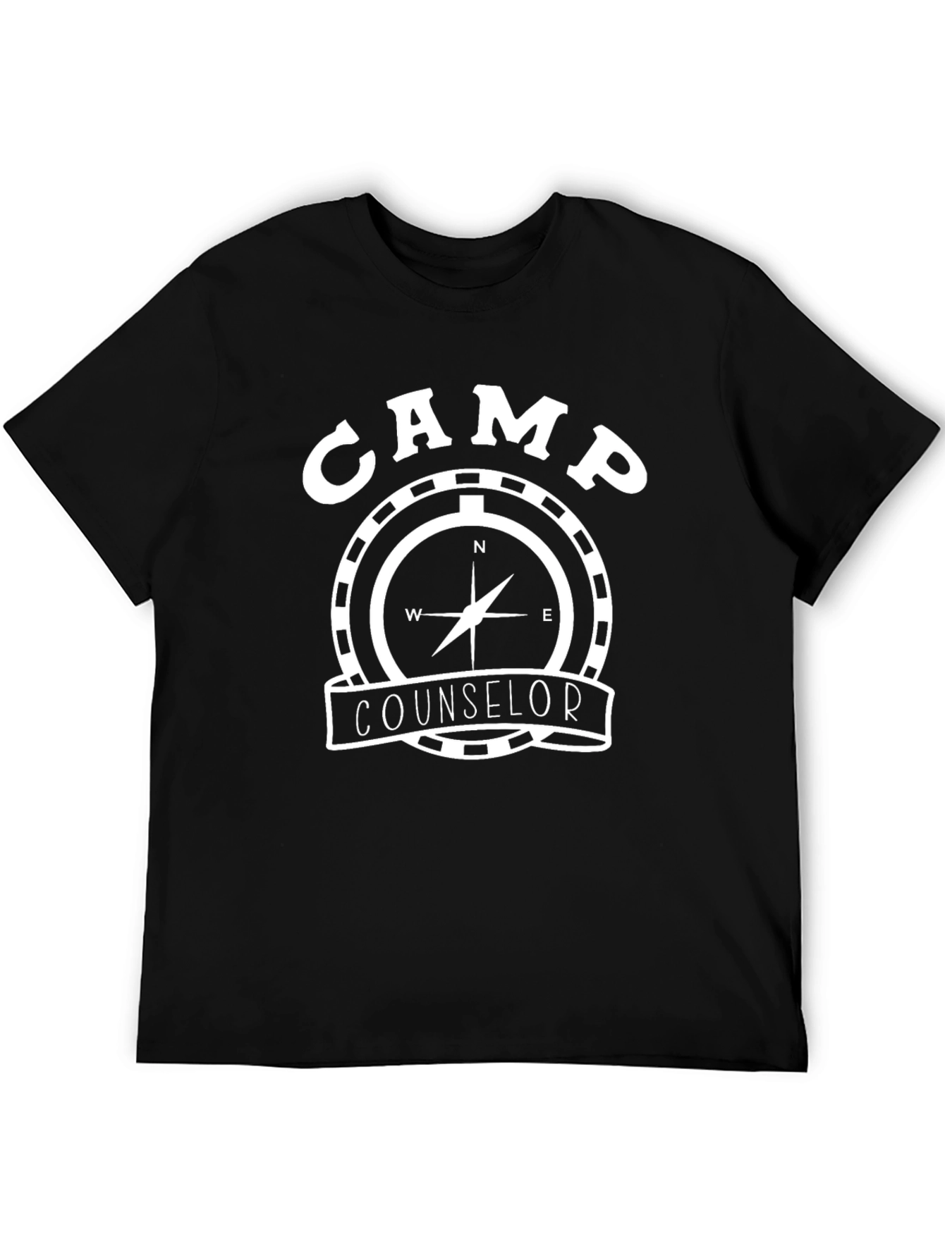 Camp Counselor Compass Graphic Tee - Black