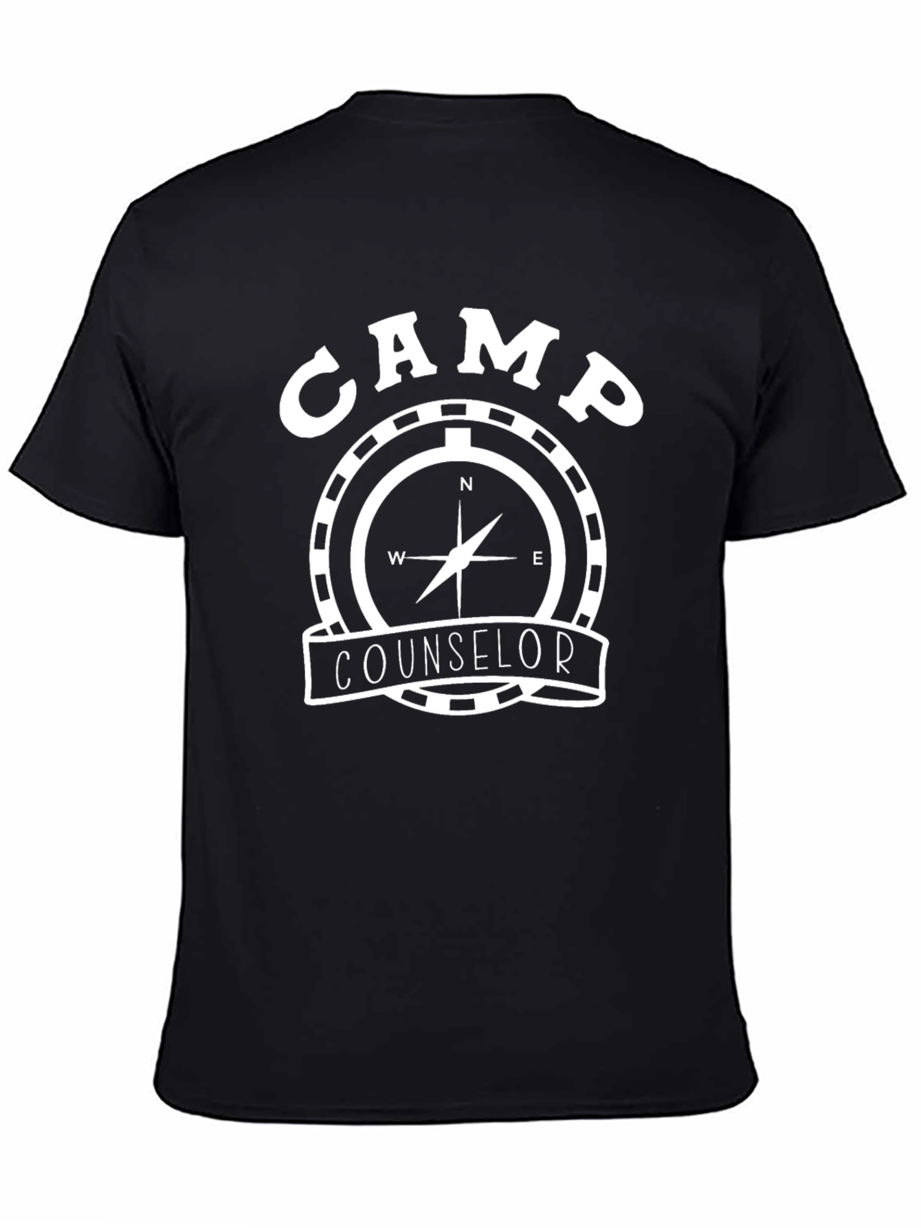 Camp Counselor Compass Graphic Tee - Black