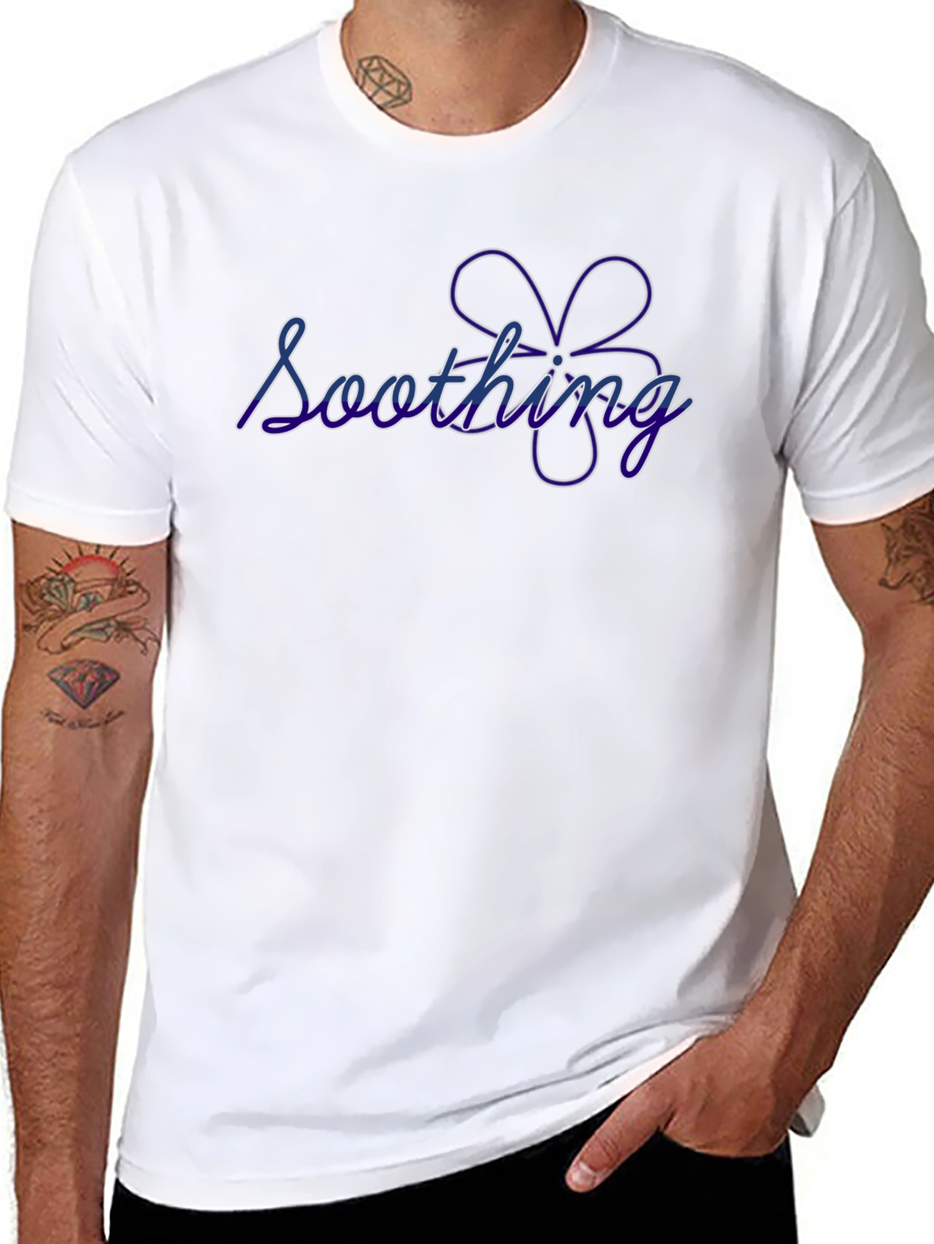 Soothing Flower Graphic Black T-Shirt