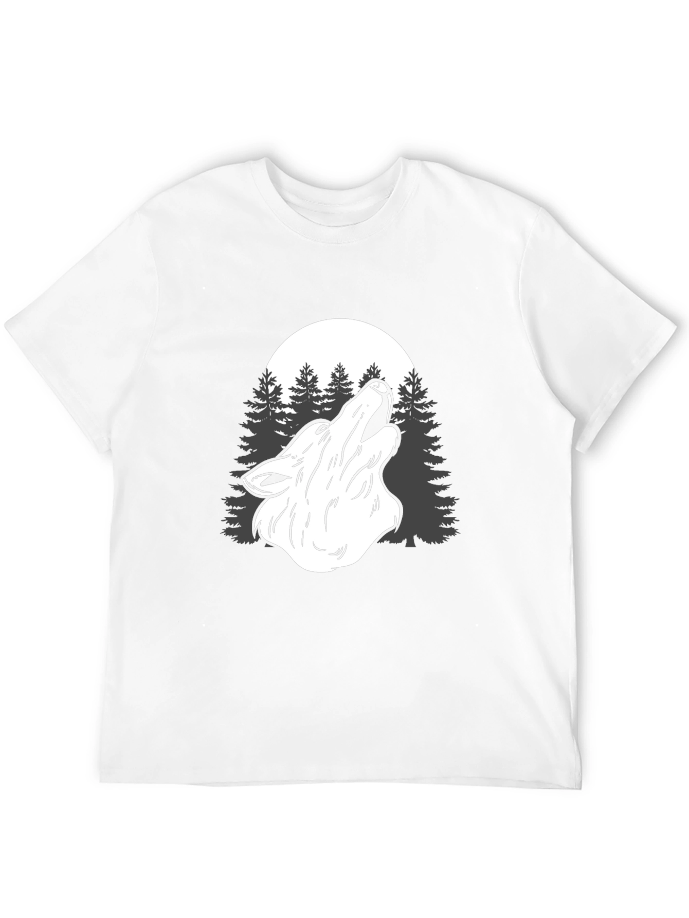 Wolf Howl Moon Graphic T-Shirt - Mens Black Tee