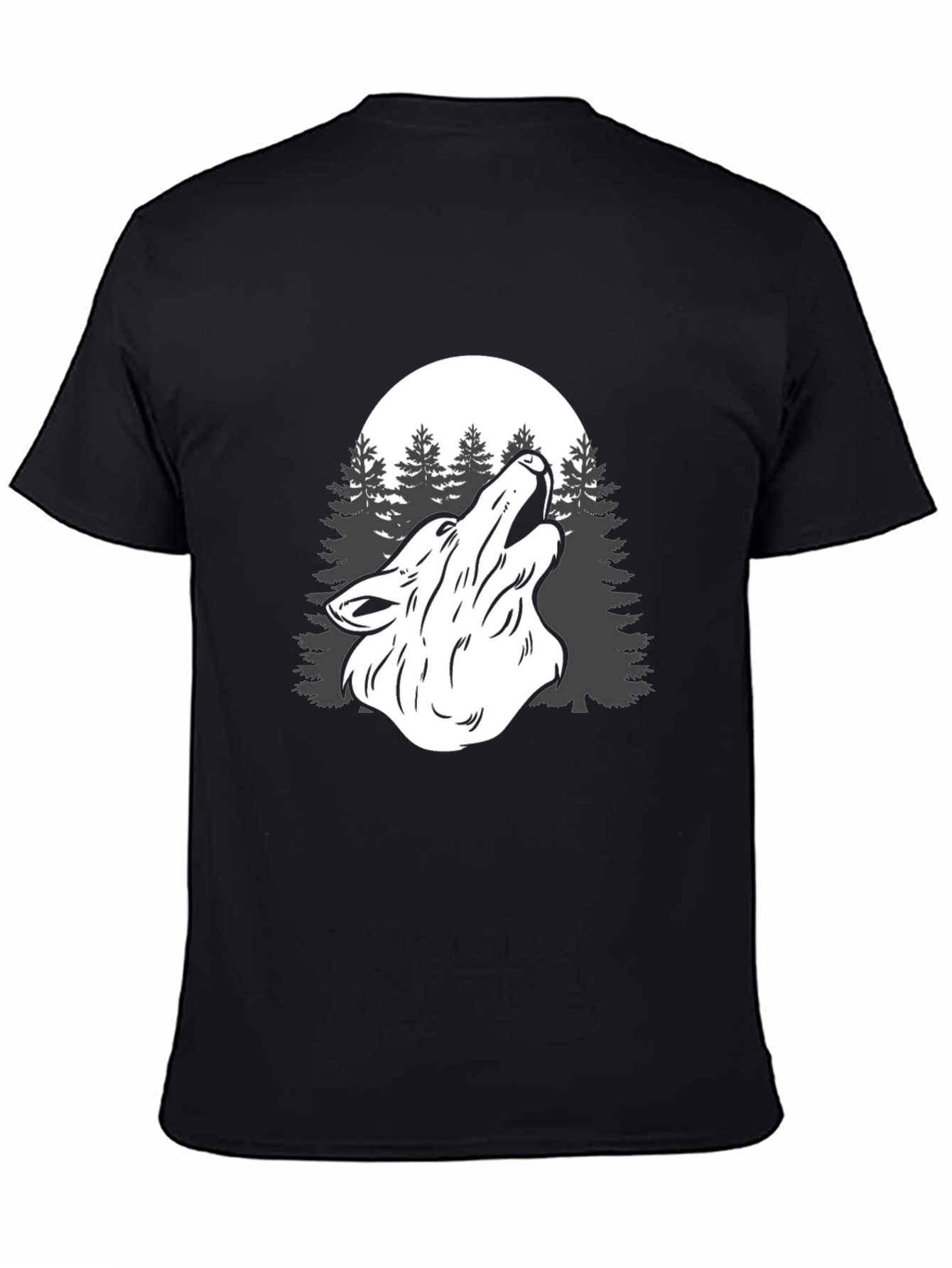 Wolf Howl Moon Graphic T-Shirt - Mens Black Tee
