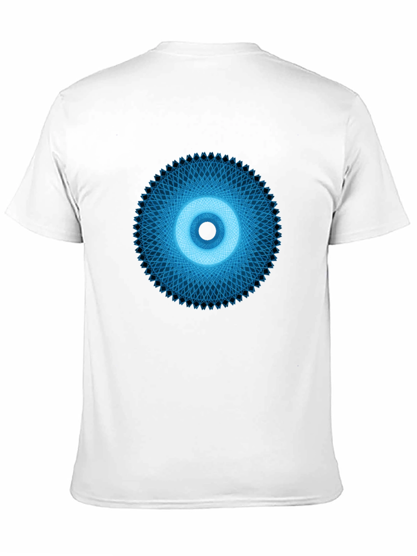 Geometric Eye Graphic Tee - Black Crew Neck