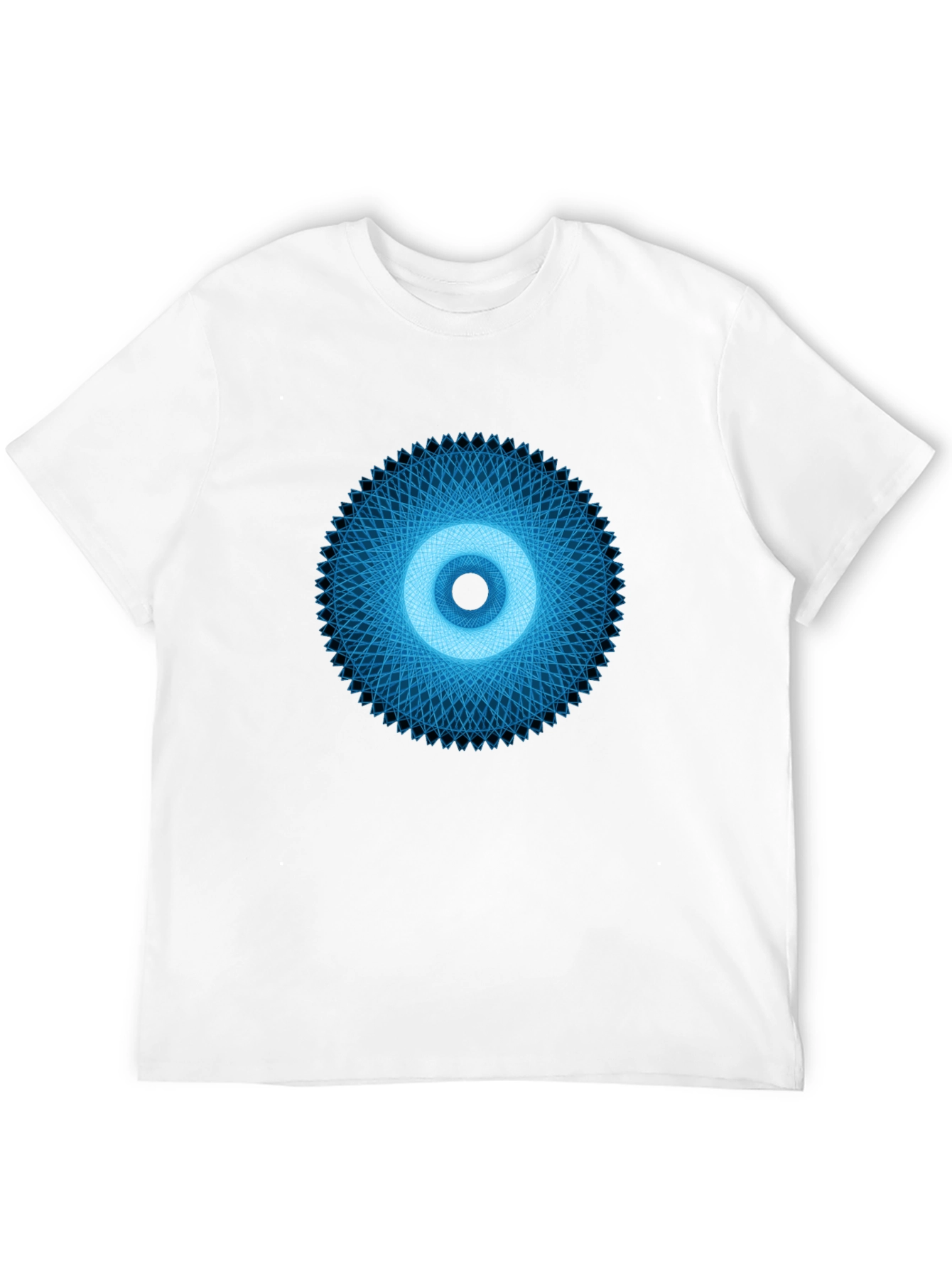 Geometric Eye Graphic Tee - Black Crew Neck