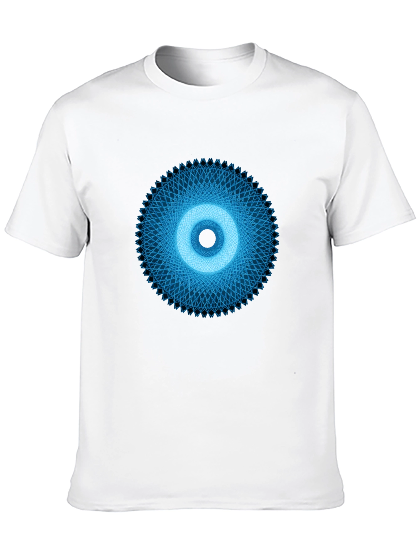 Geometric Eye Graphic Tee - Black Crew Neck