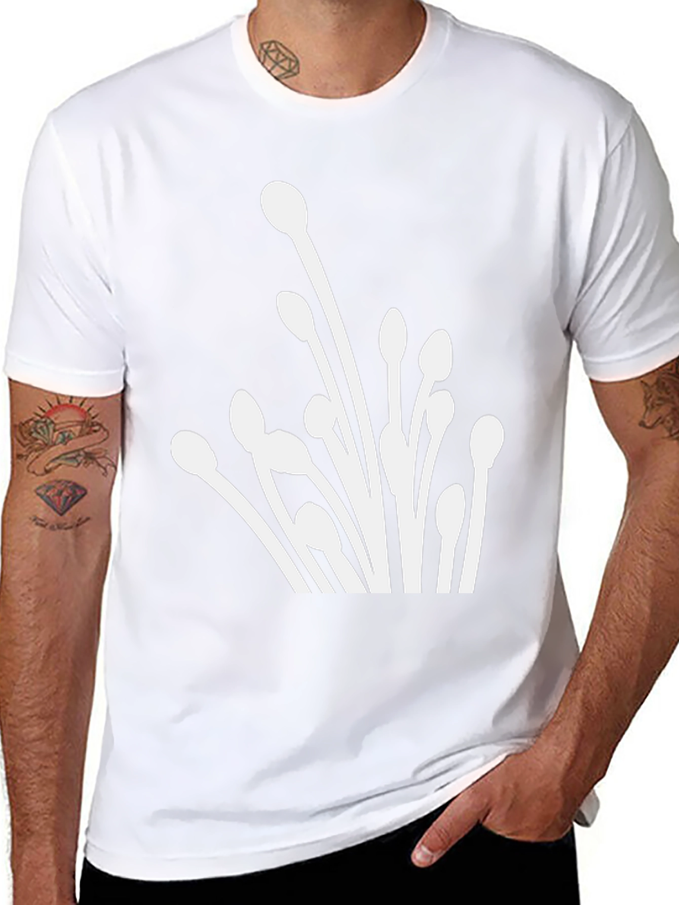 Abstract Floral Graphic Tee - Modern Black T-Shirt