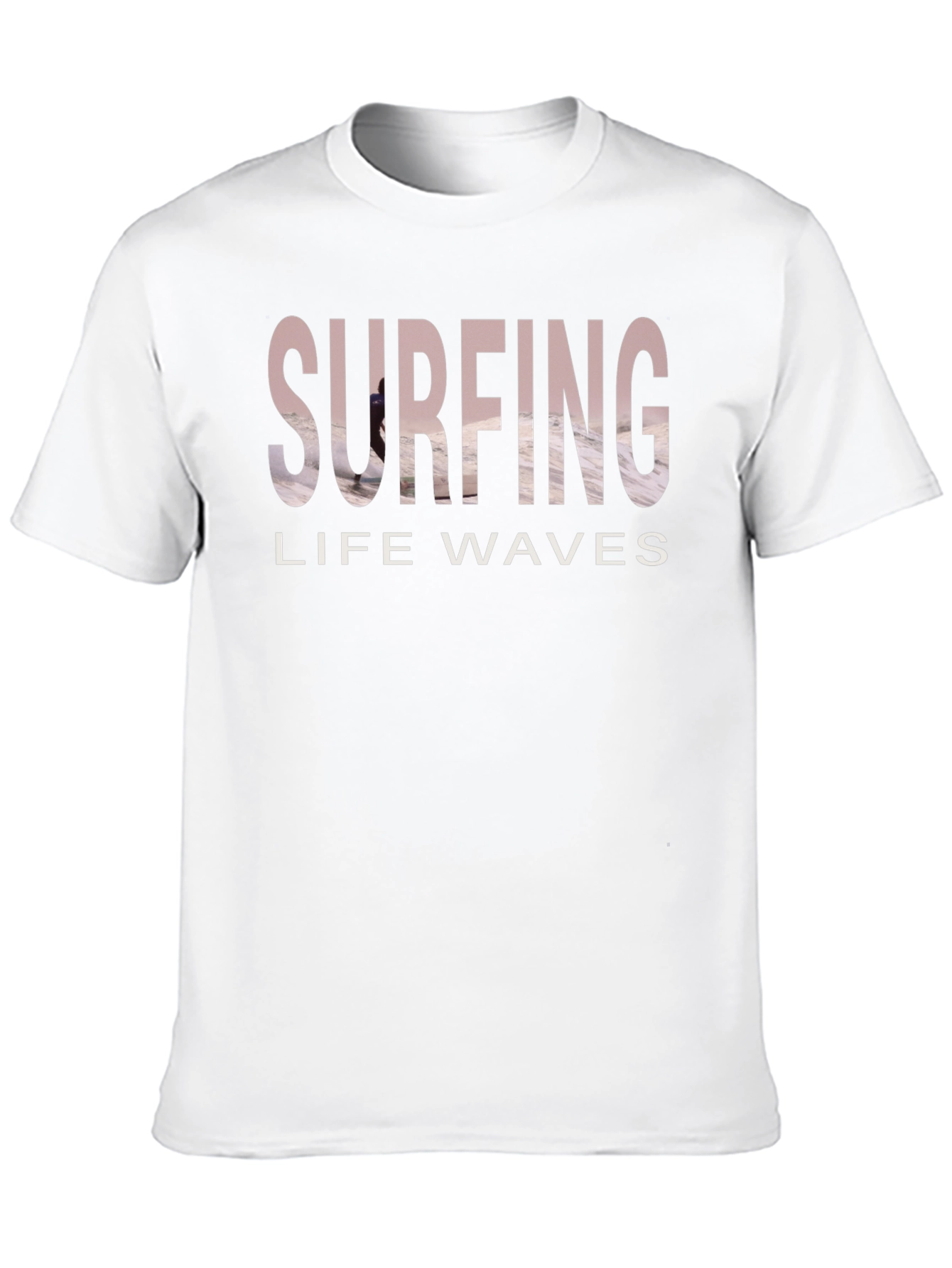 Surfing Life Waves Graphic Tee - Black