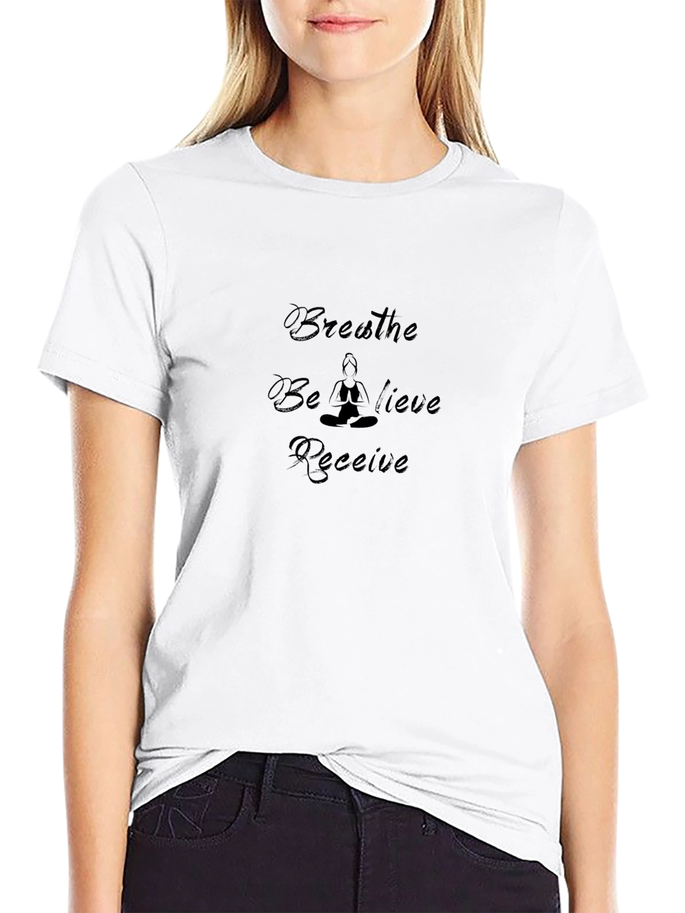 Meditate T-Shirt - Breathe Believe Receive Graphic Tee