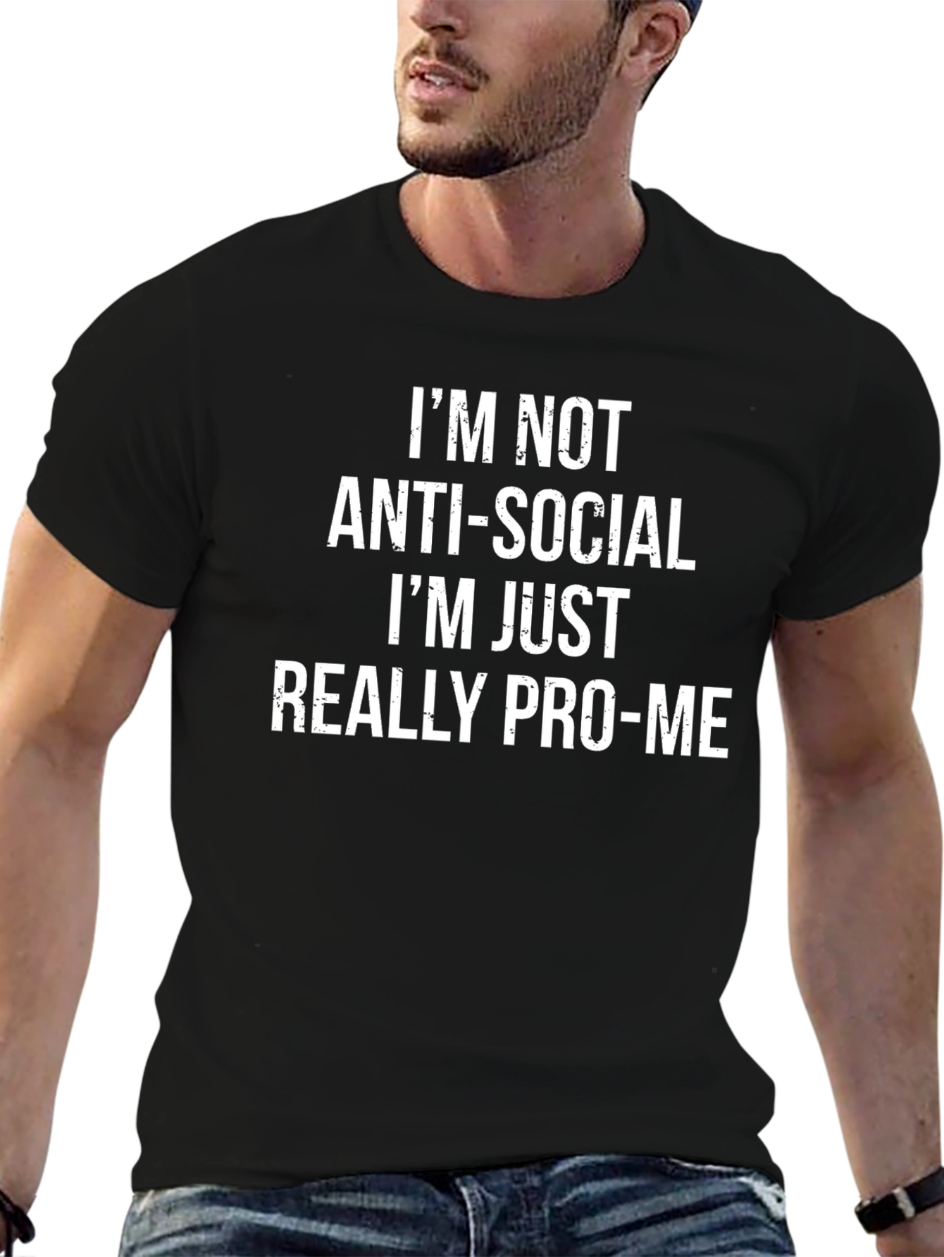 Pro-Me Slogan Tee - Anti-Social Humor T-Shirt