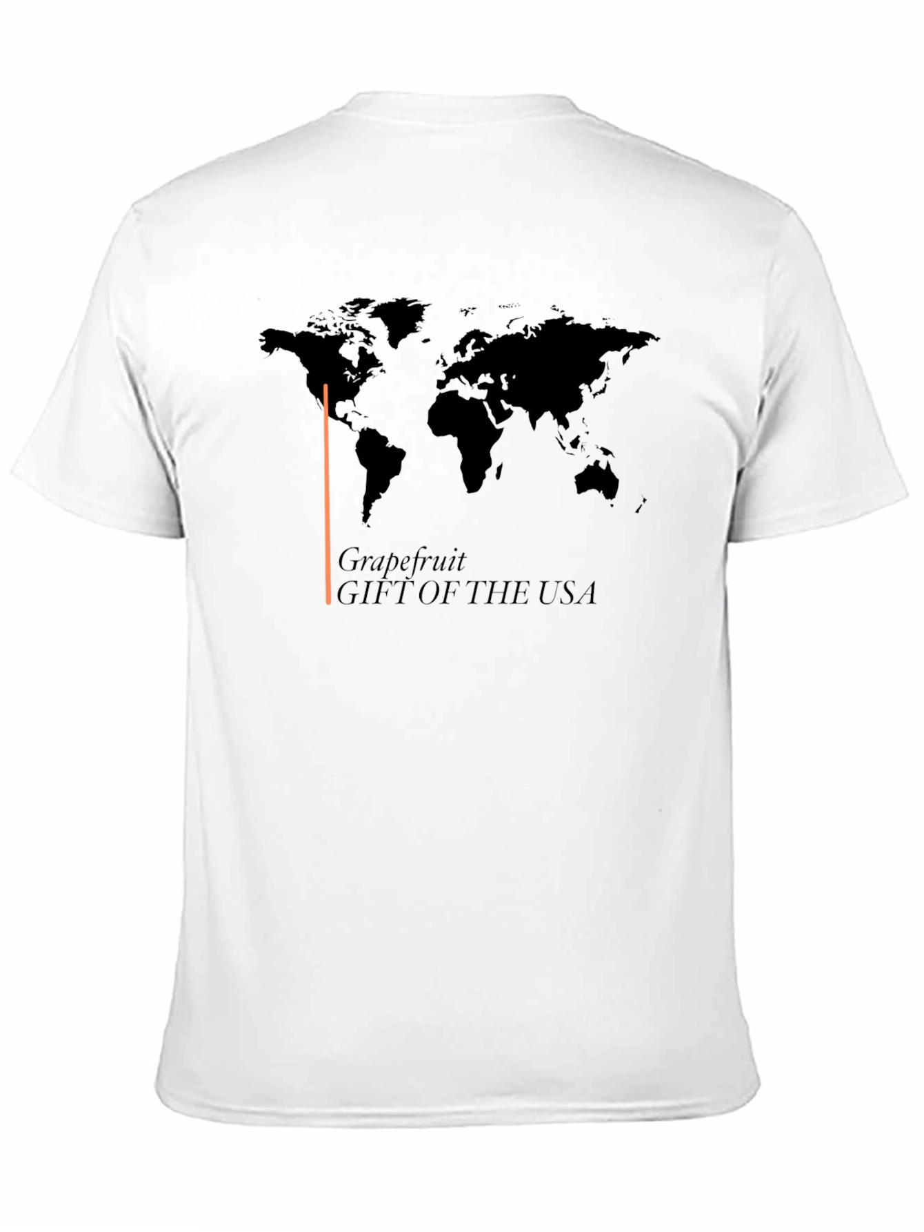 Grapefruit USA T-Shirt - World Map Design