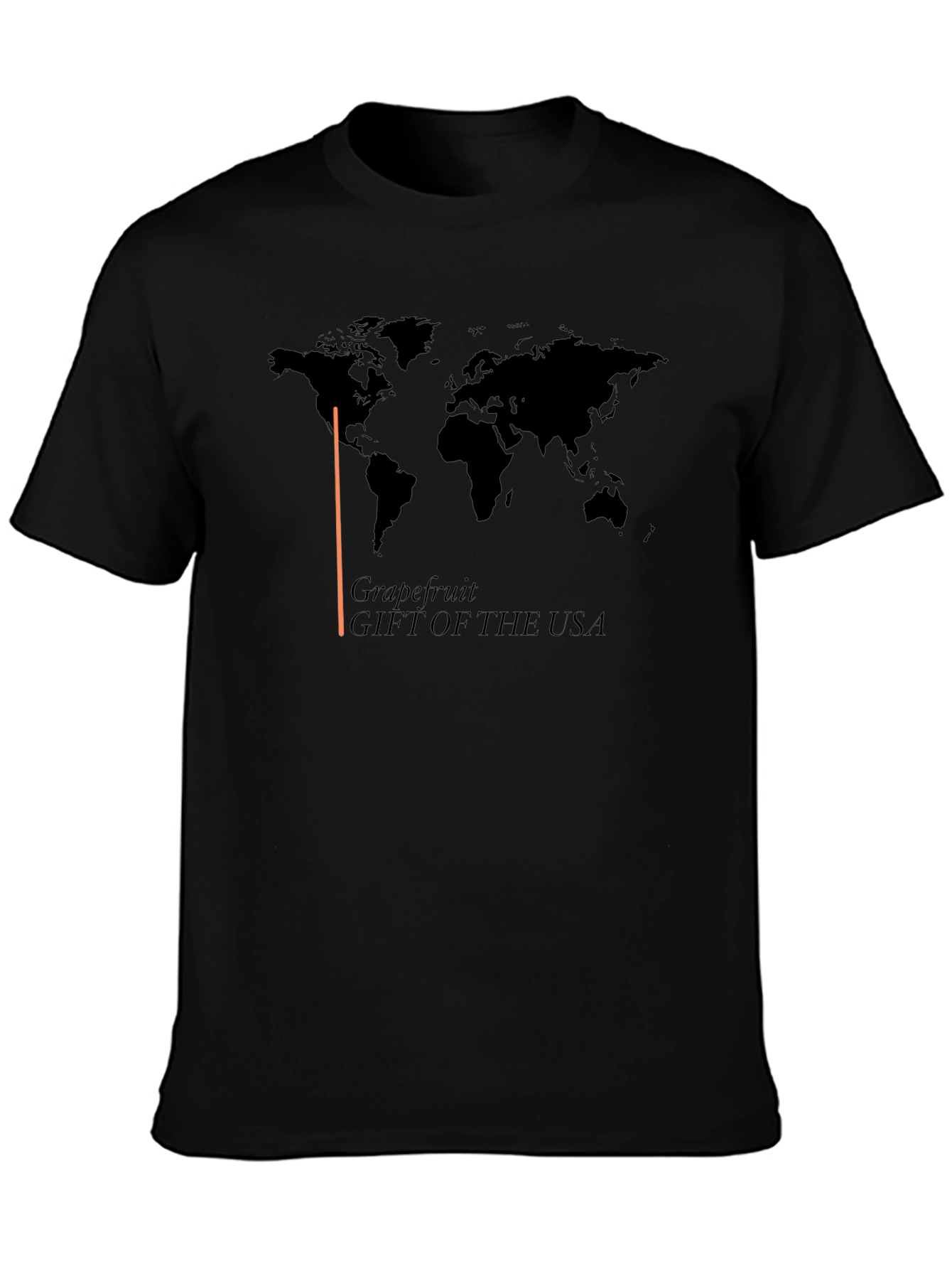 Grapefruit USA T-Shirt - World Map Design