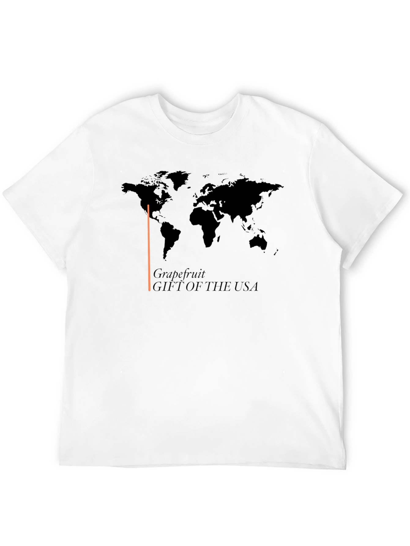 Grapefruit USA T-Shirt - World Map Design