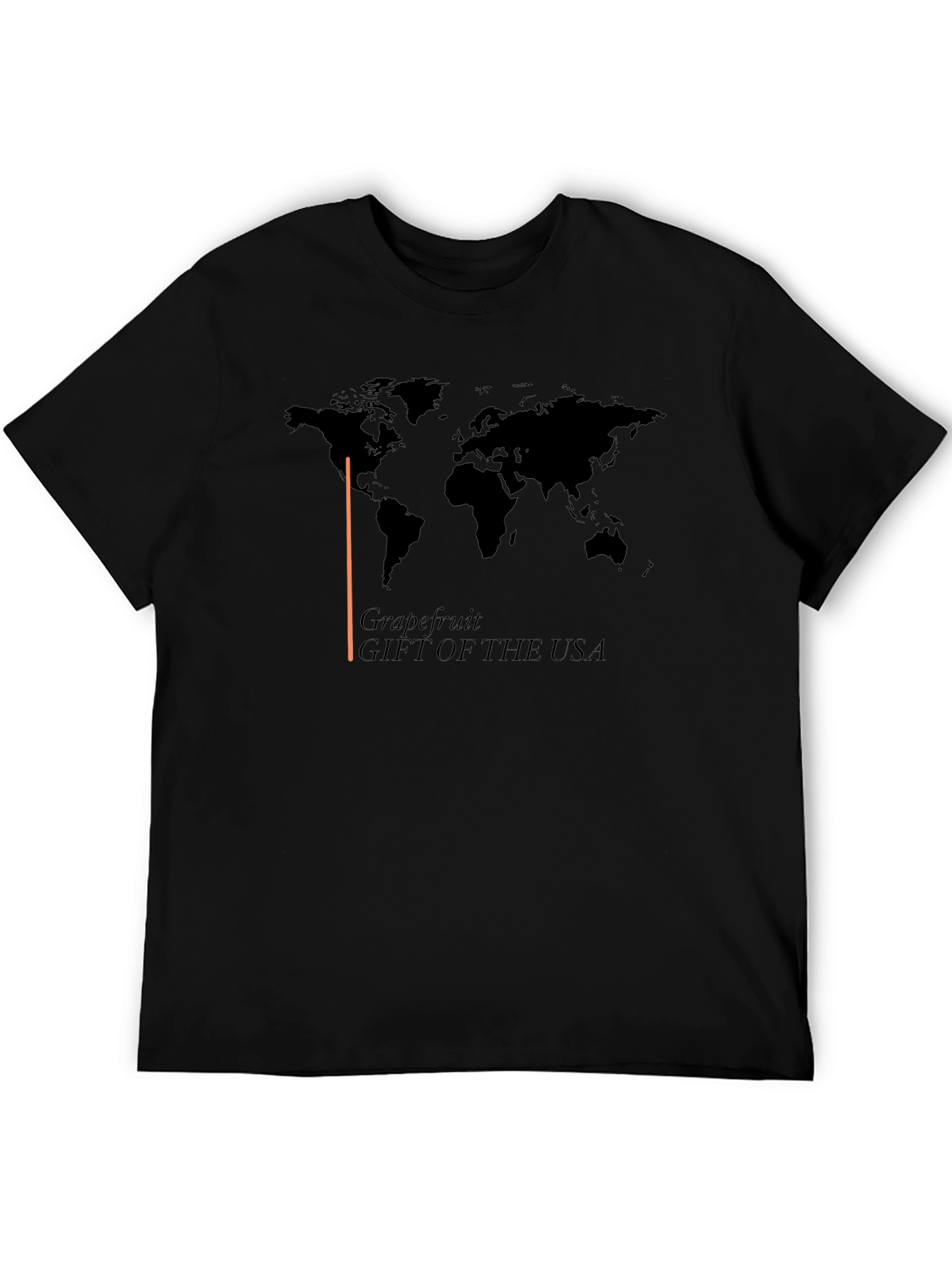 Grapefruit USA T-Shirt - World Map Design