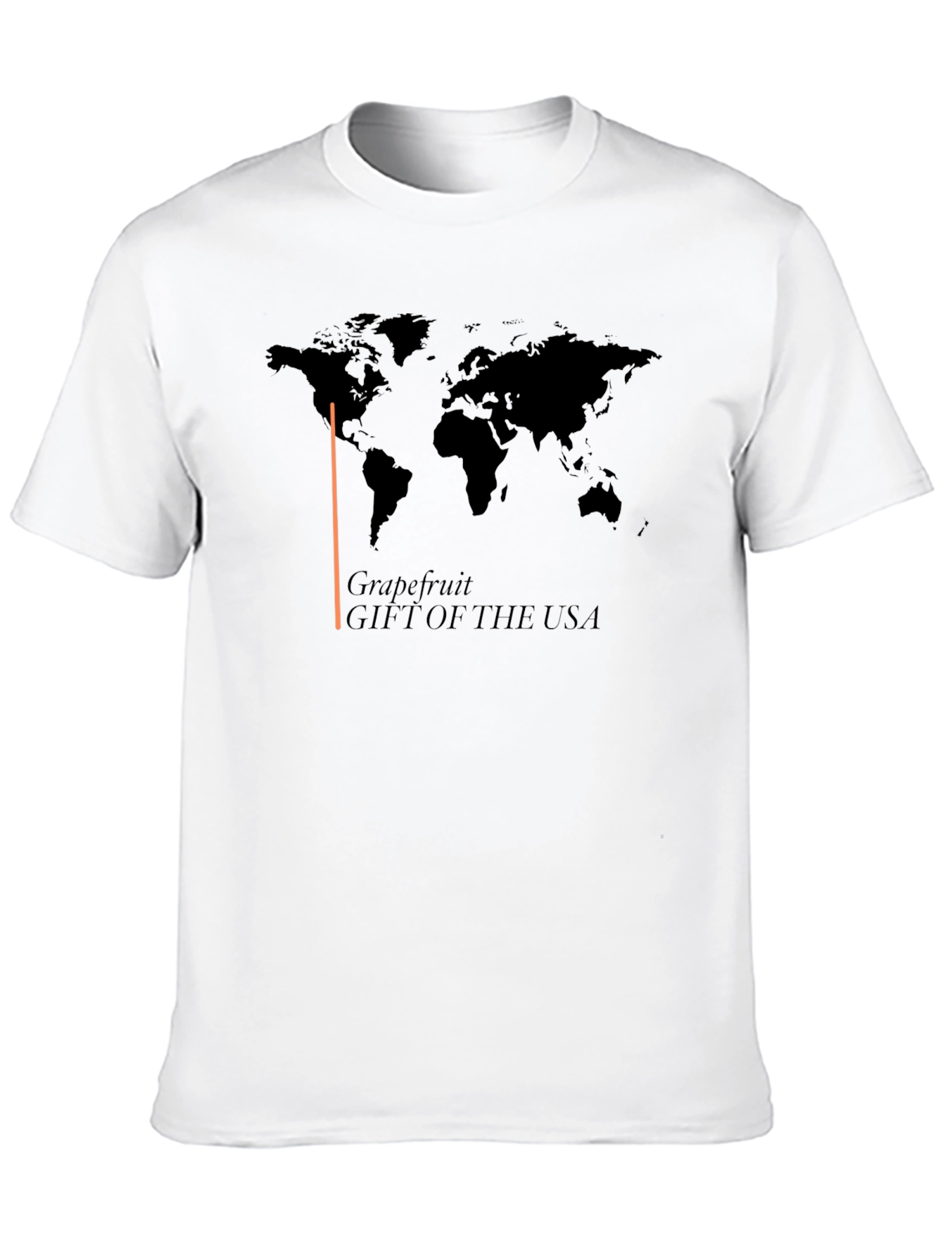Grapefruit USA T-Shirt - World Map Design