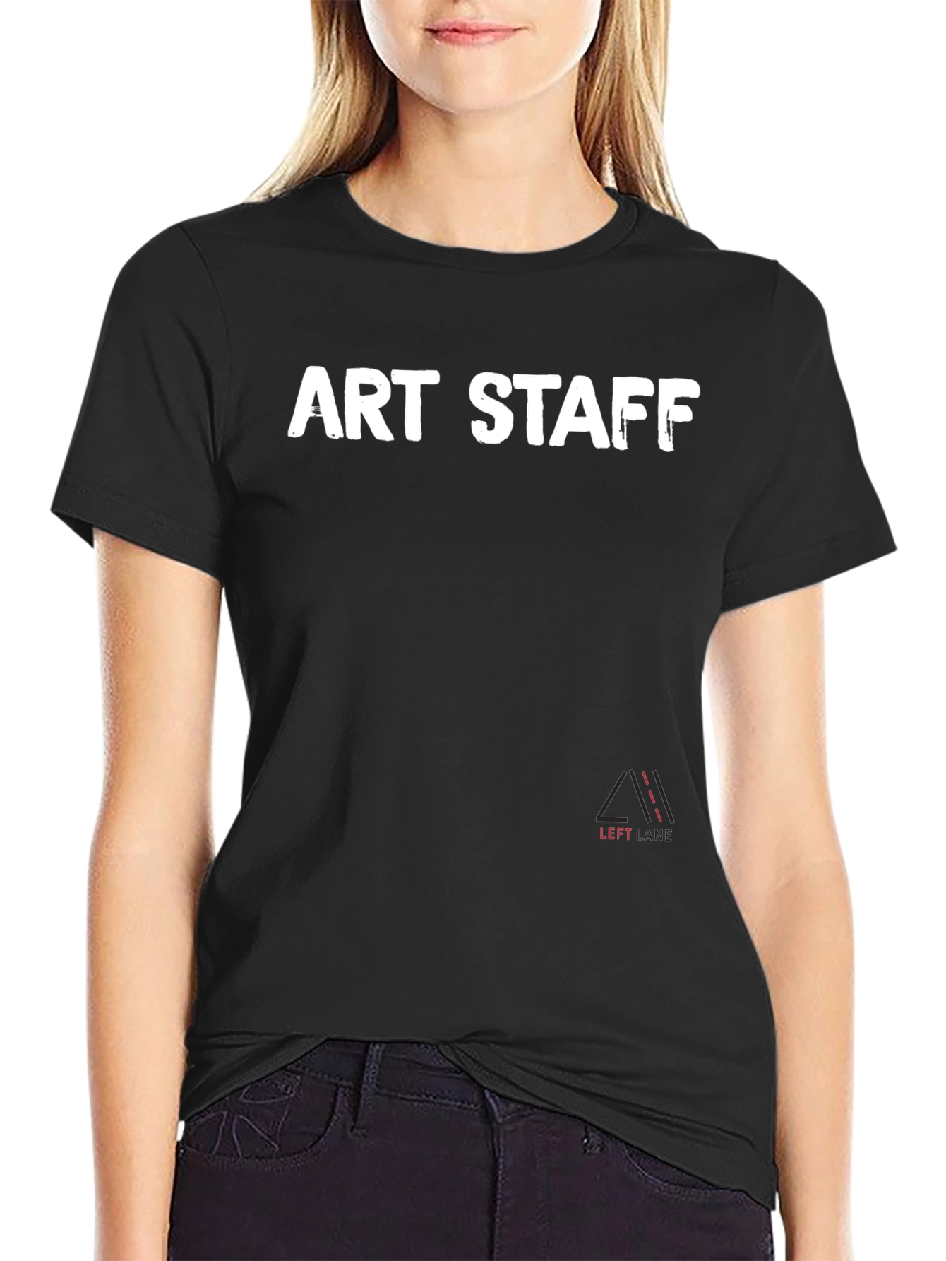 Art Staff Black Crew Neck T-Shirt