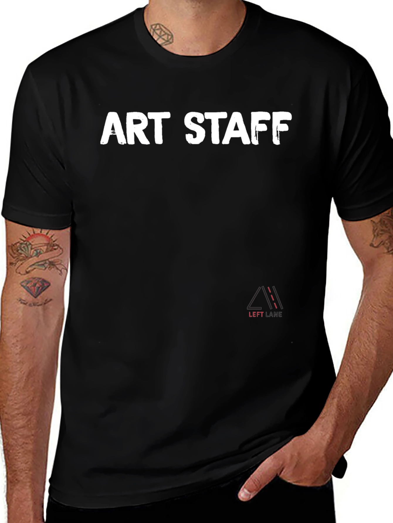 Art Staff Black Crew Neck T-Shirt