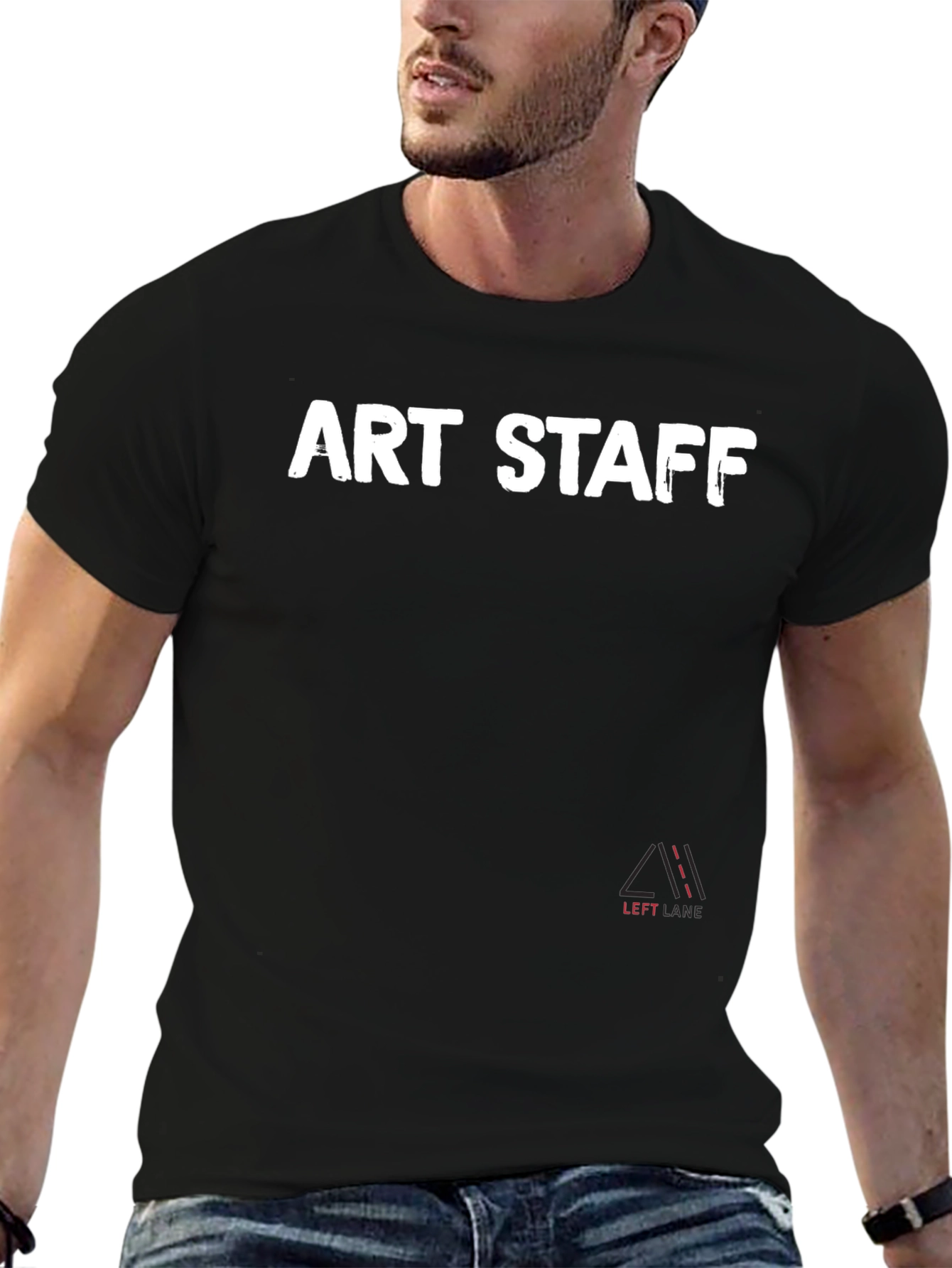 Art Staff Black Crew Neck T-Shirt