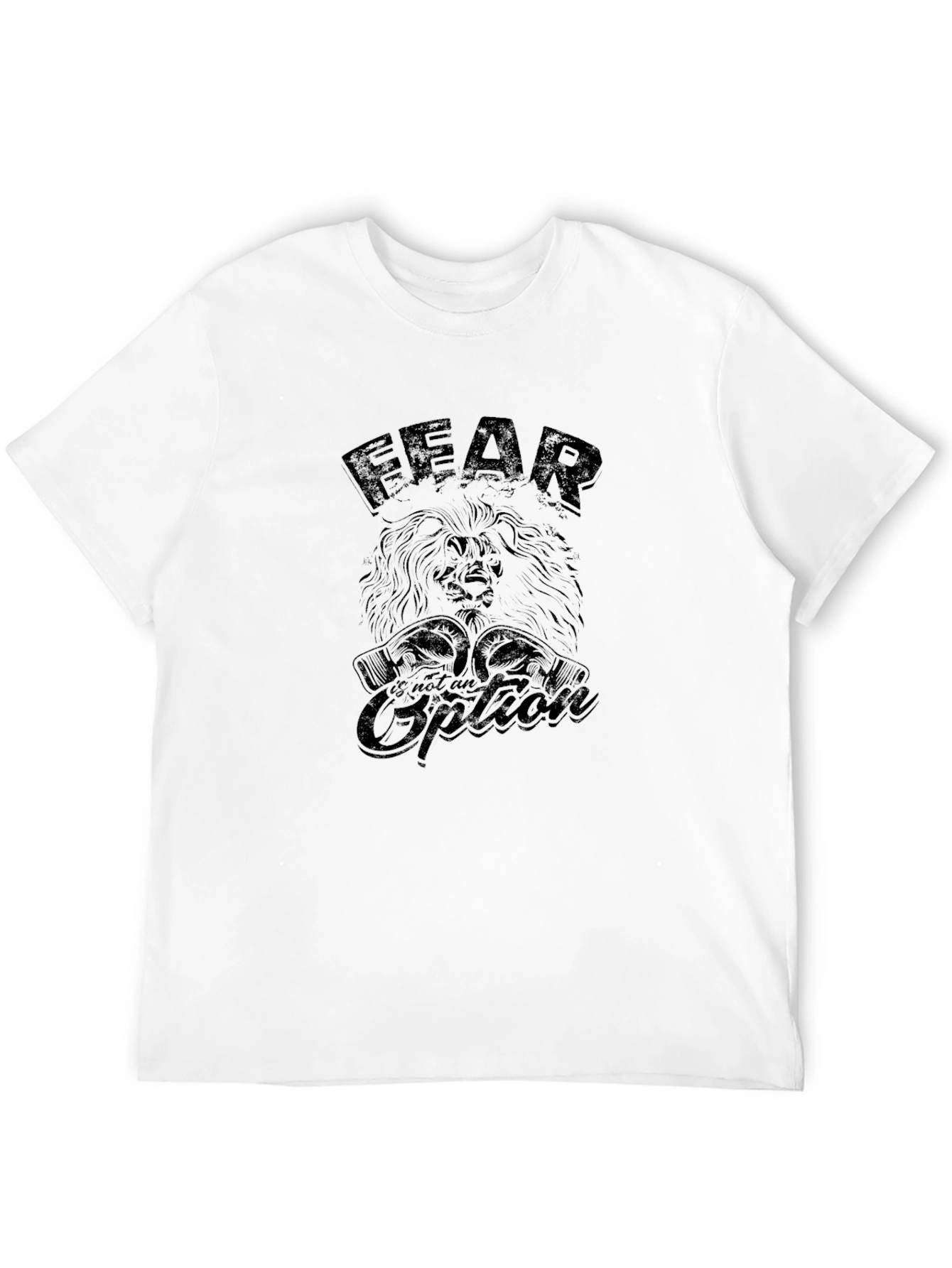 Fear is Not An Option Lion Graphic T-Shirt