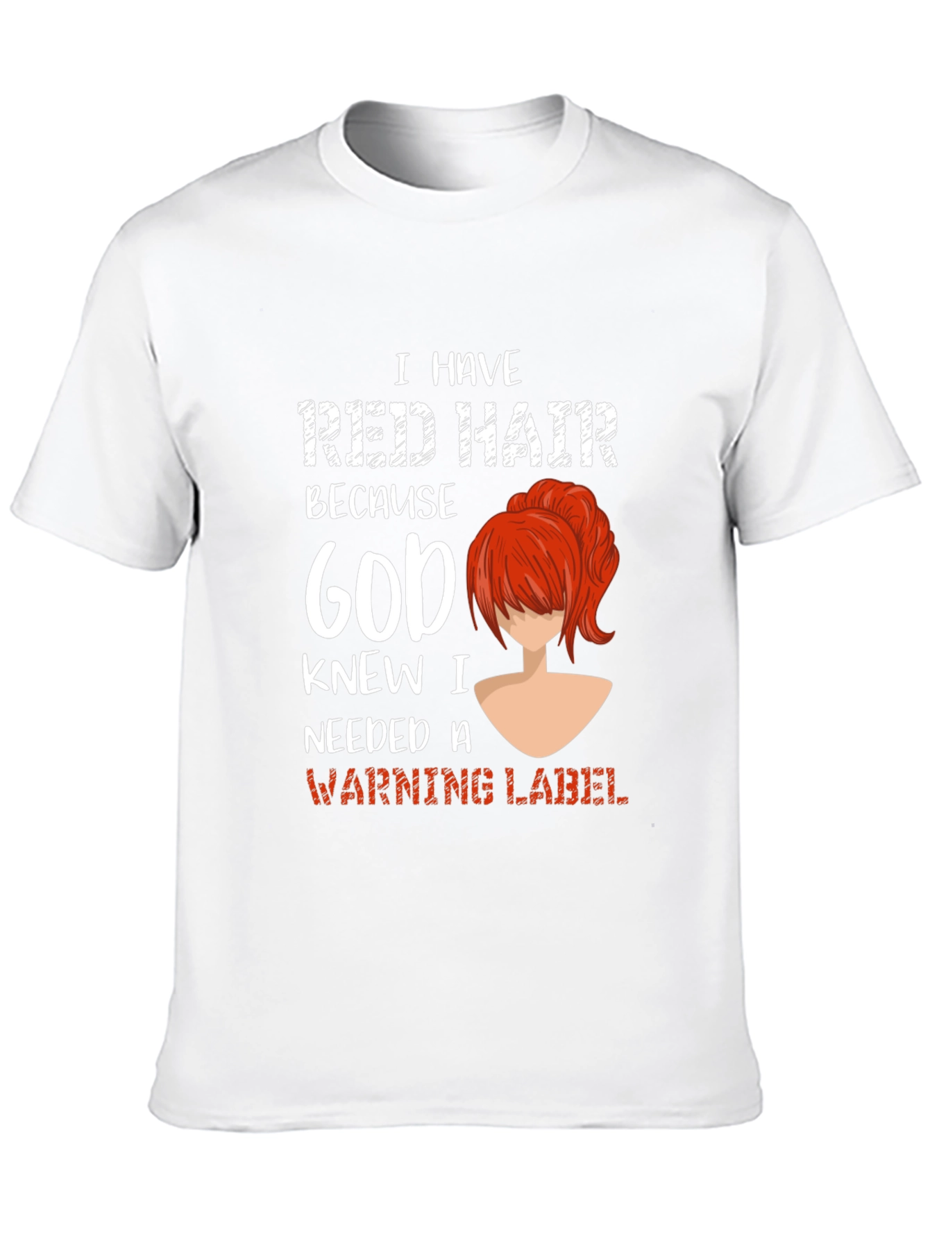 Red Hair Warning Label Graphic Tee