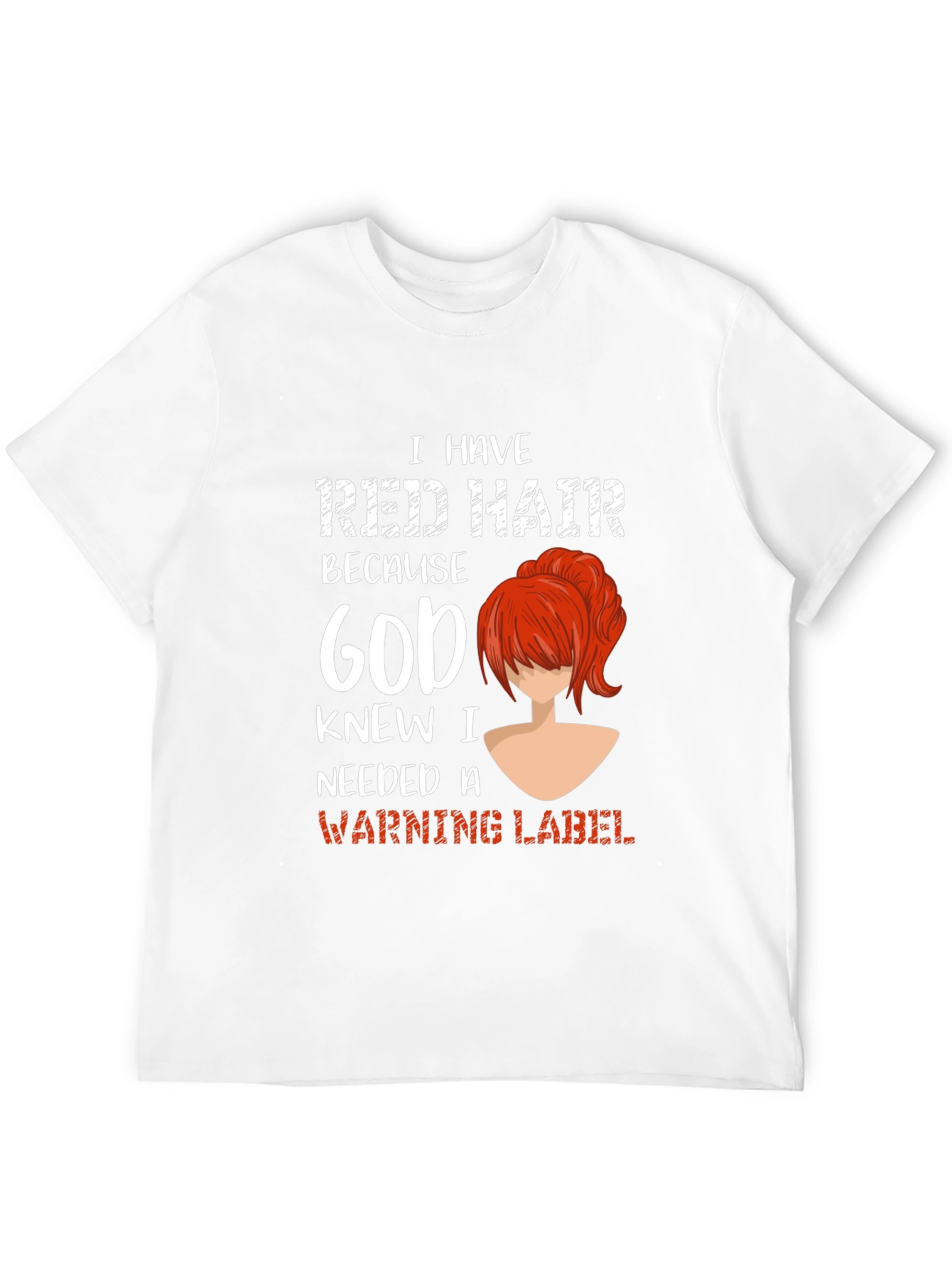 Red Hair Warning Label Graphic Tee