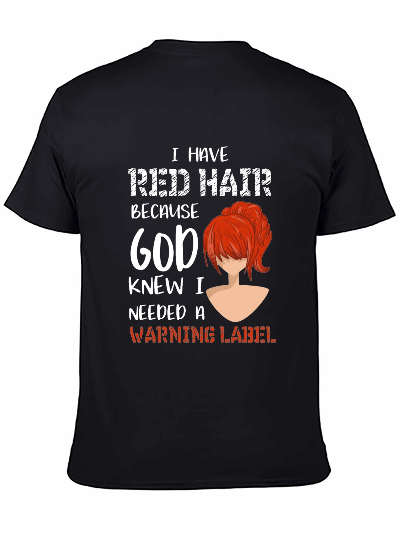 Red Hair Warning Label Graphic Tee