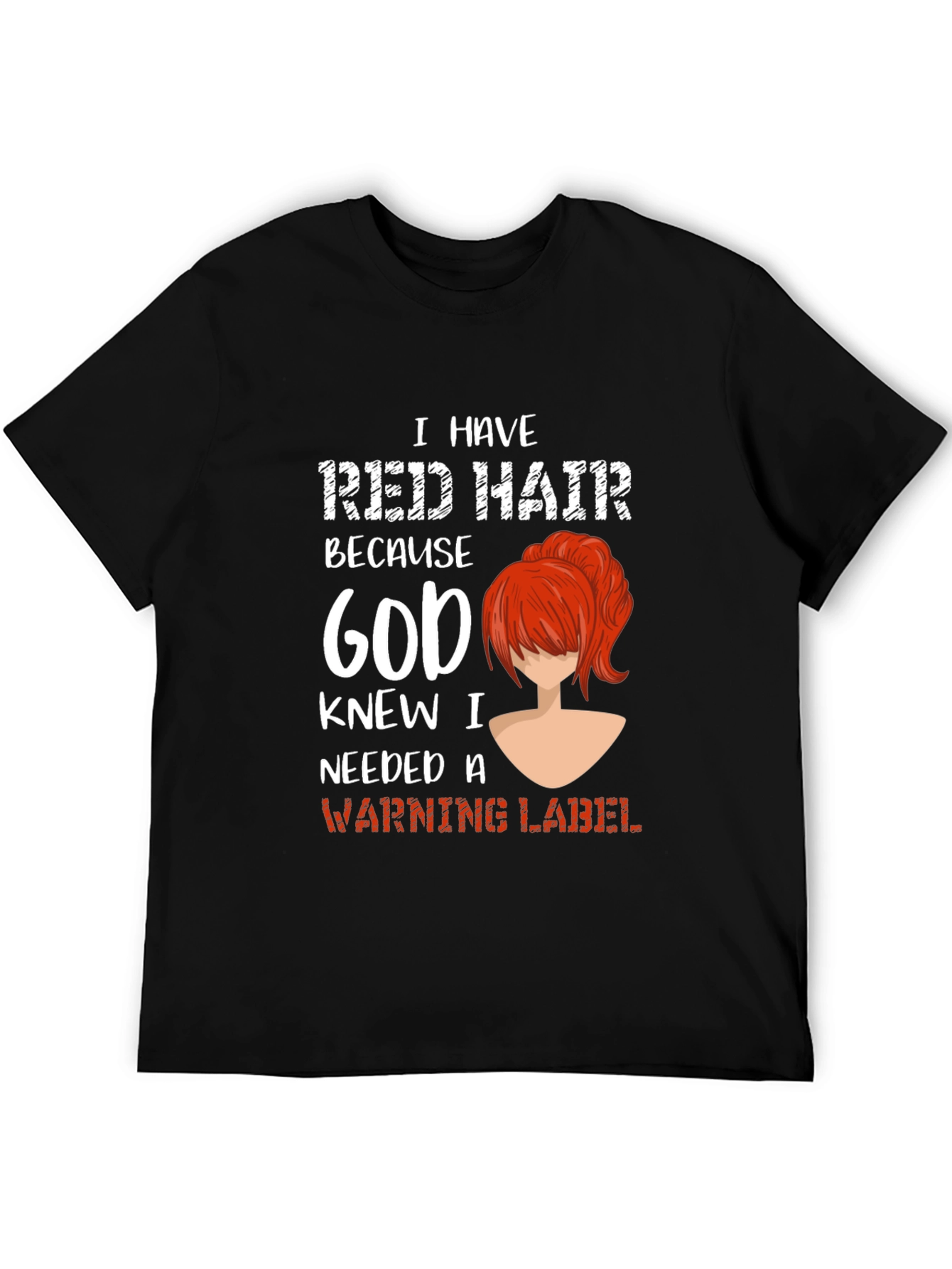 Red Hair Warning Label Graphic Tee