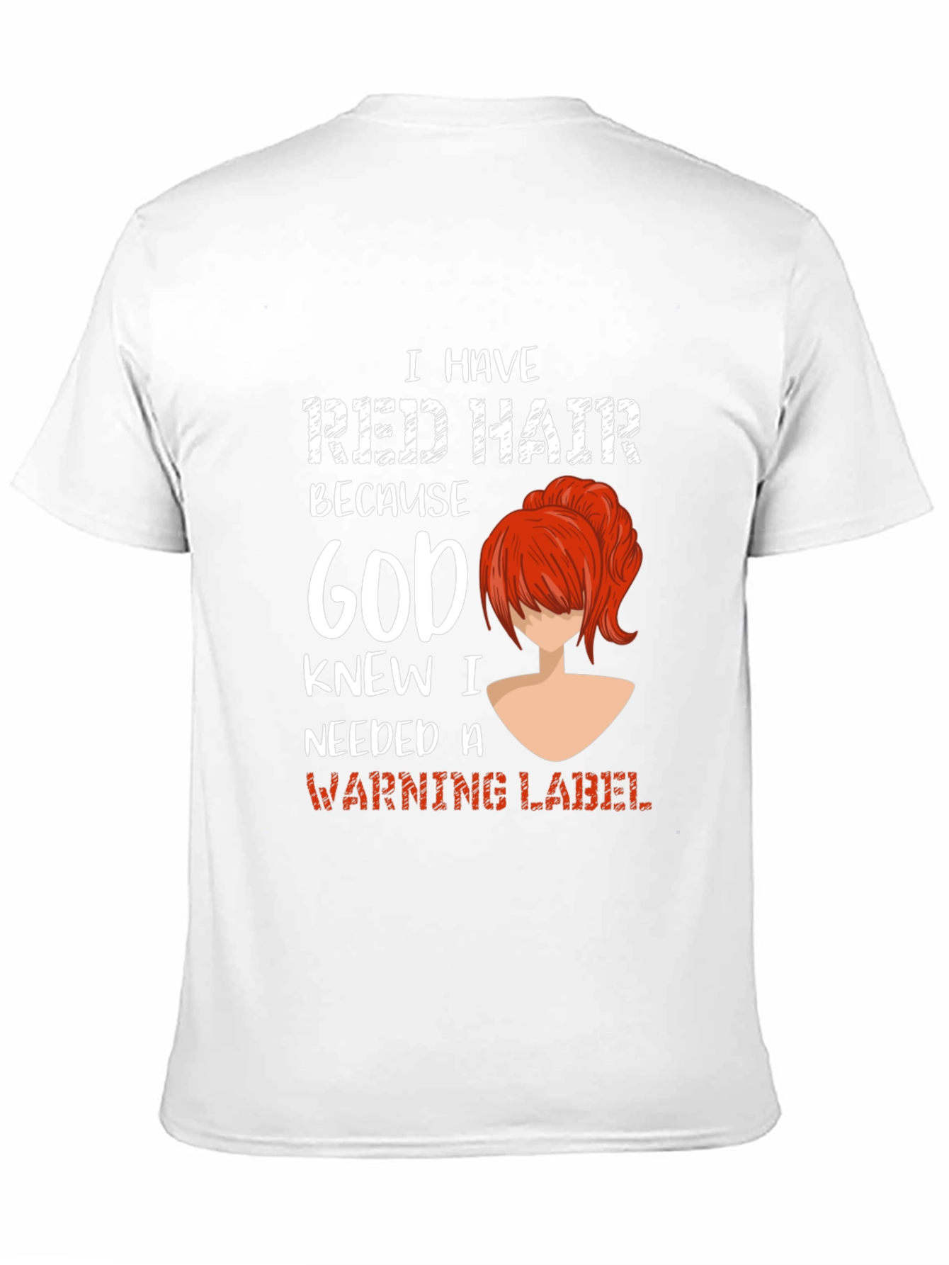 Red Hair Warning Label Graphic Tee