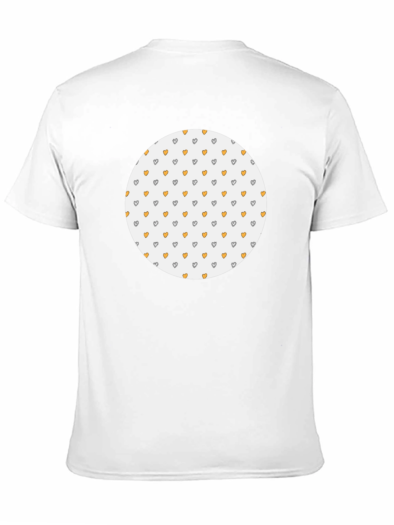 Black T-Shirt with Heart Pattern Circle