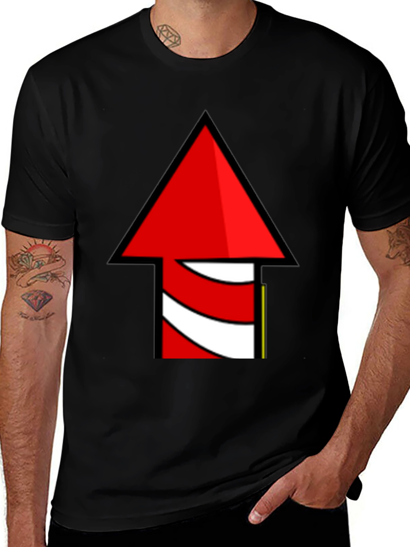 Novelty Rocket Arrow Graphic T-Shirt