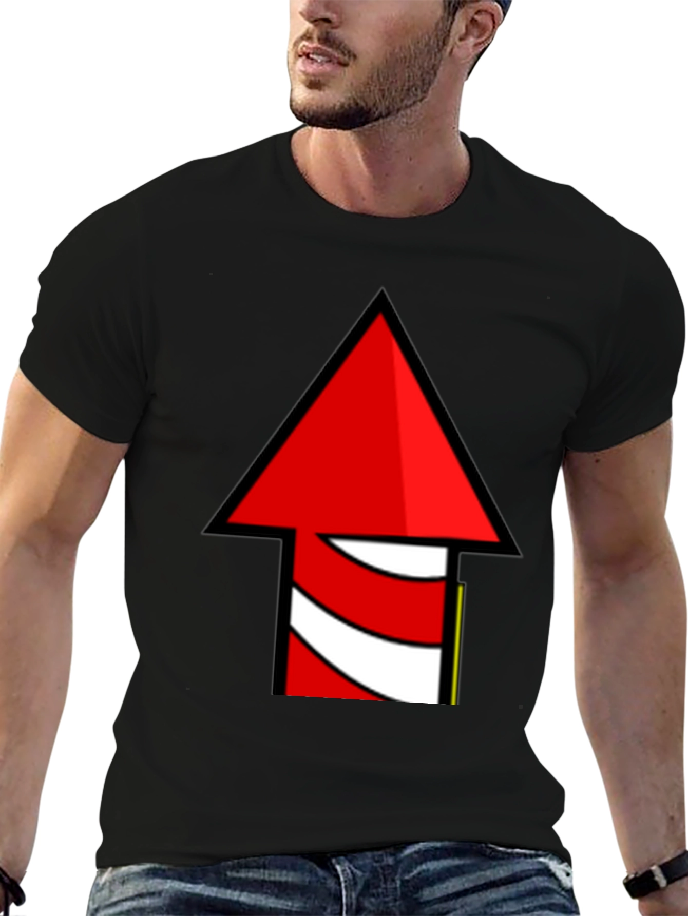 Novelty Rocket Arrow Graphic T-Shirt