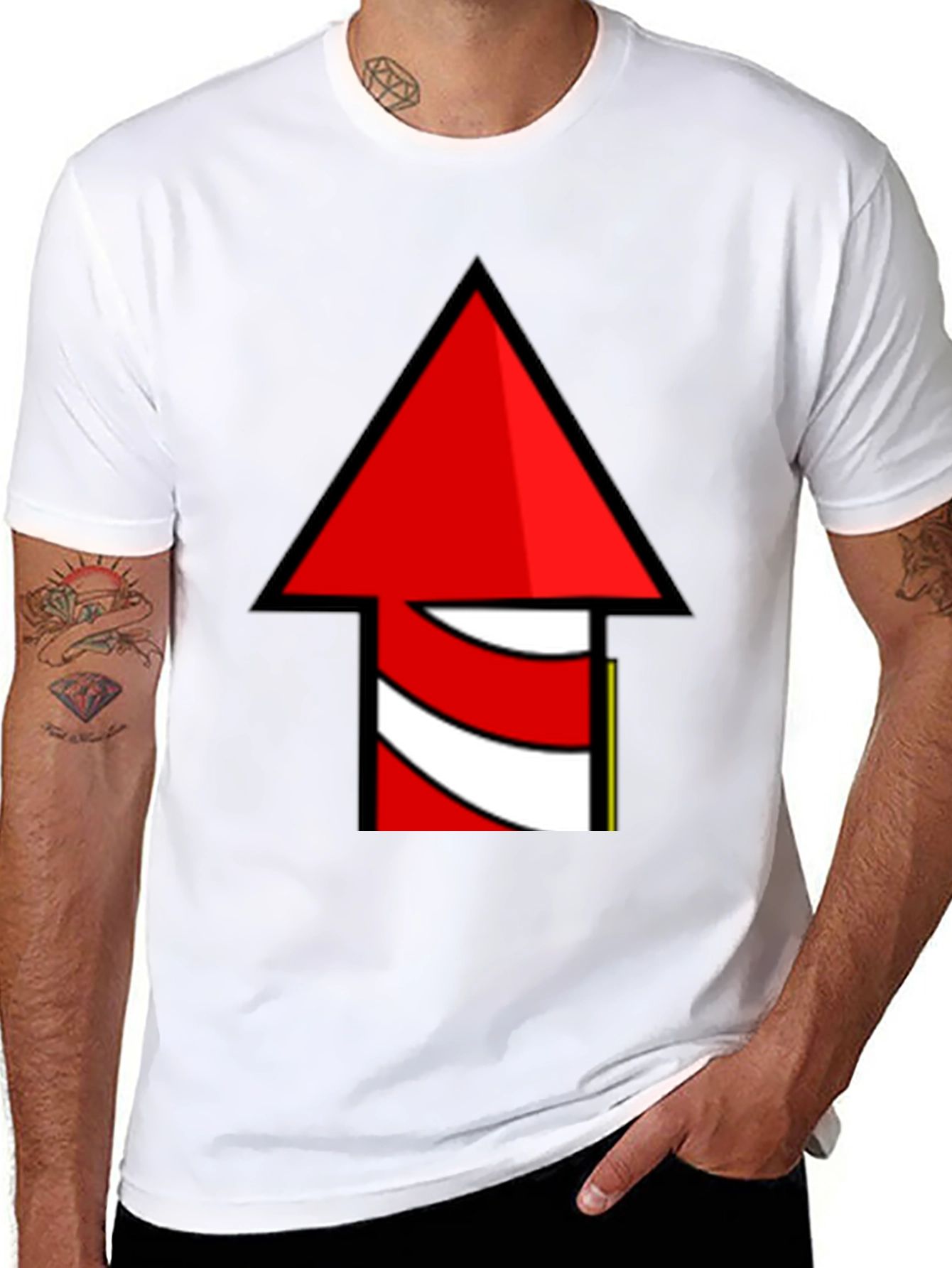 Novelty Rocket Arrow Graphic T-Shirt